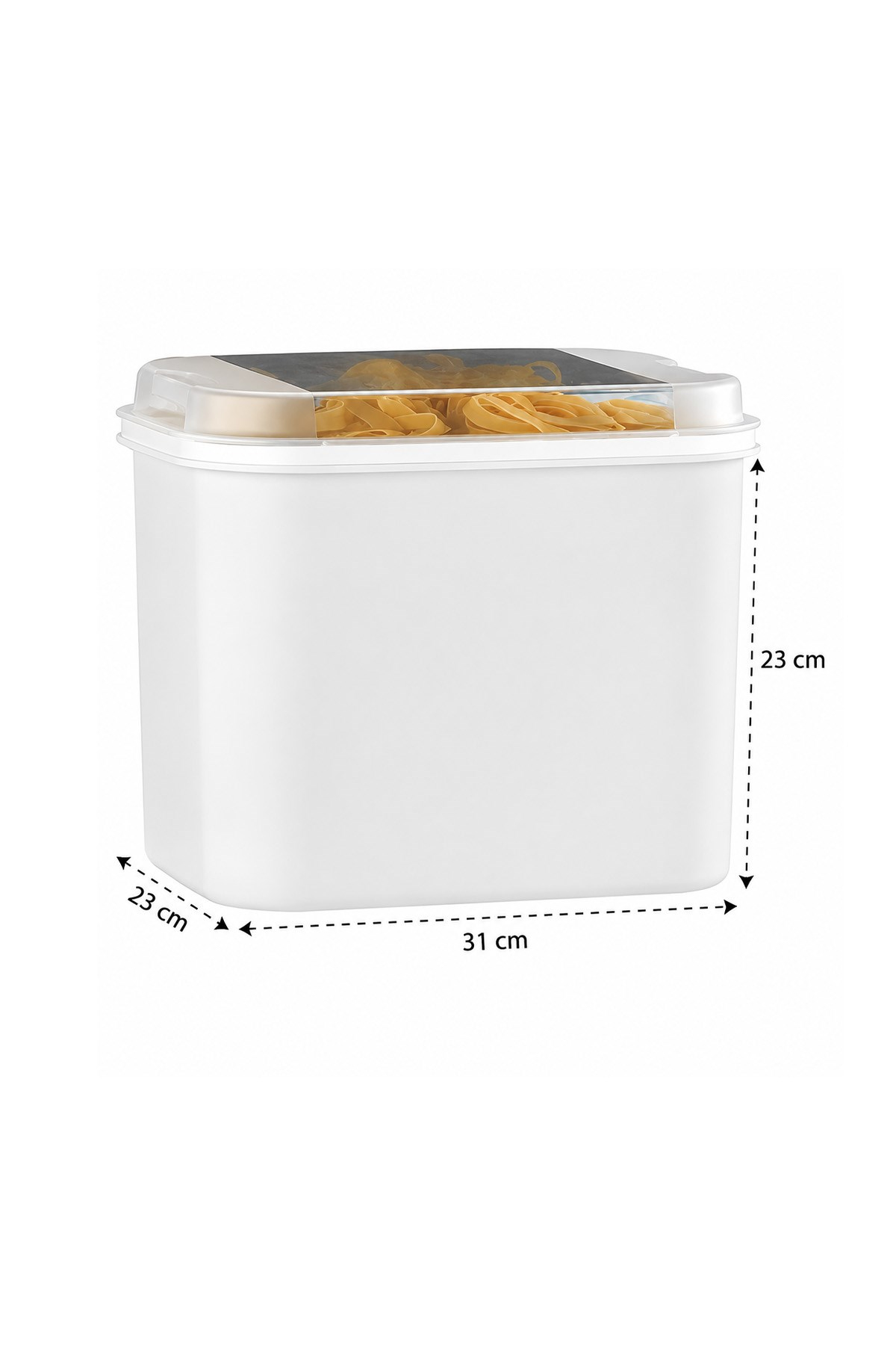 Masal Saklama Kabı Beyaz 10 Litre Un ve Bakliyat Saklama Kabı Kapaklı Erzak Düzenleyici VP-037