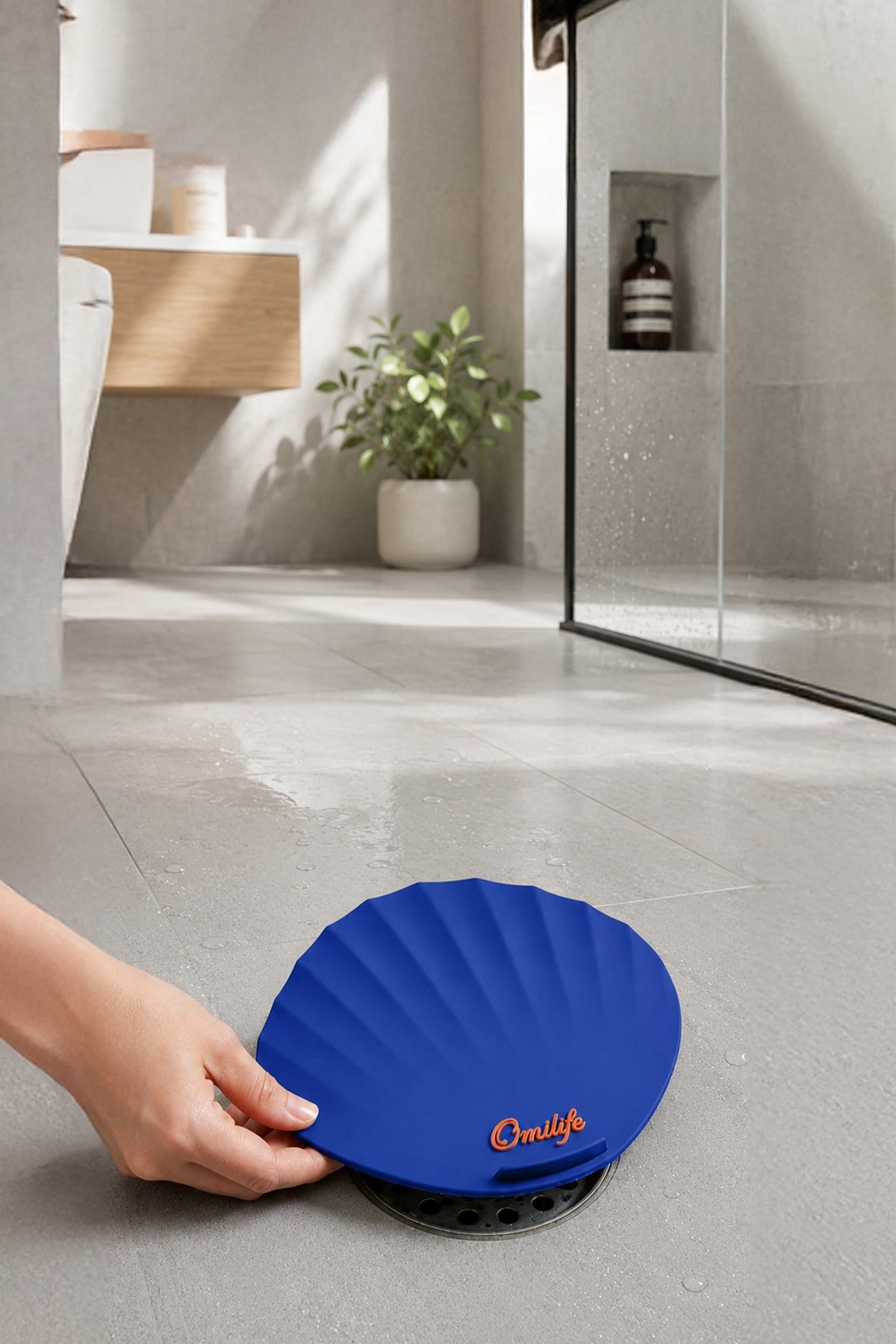Mavi Renk Deniz Kabuğu Kötü Koku Önleyici Silikon Mat Desen Banyo Mutfak Lavabo Balkon Tıkaç Kapağı