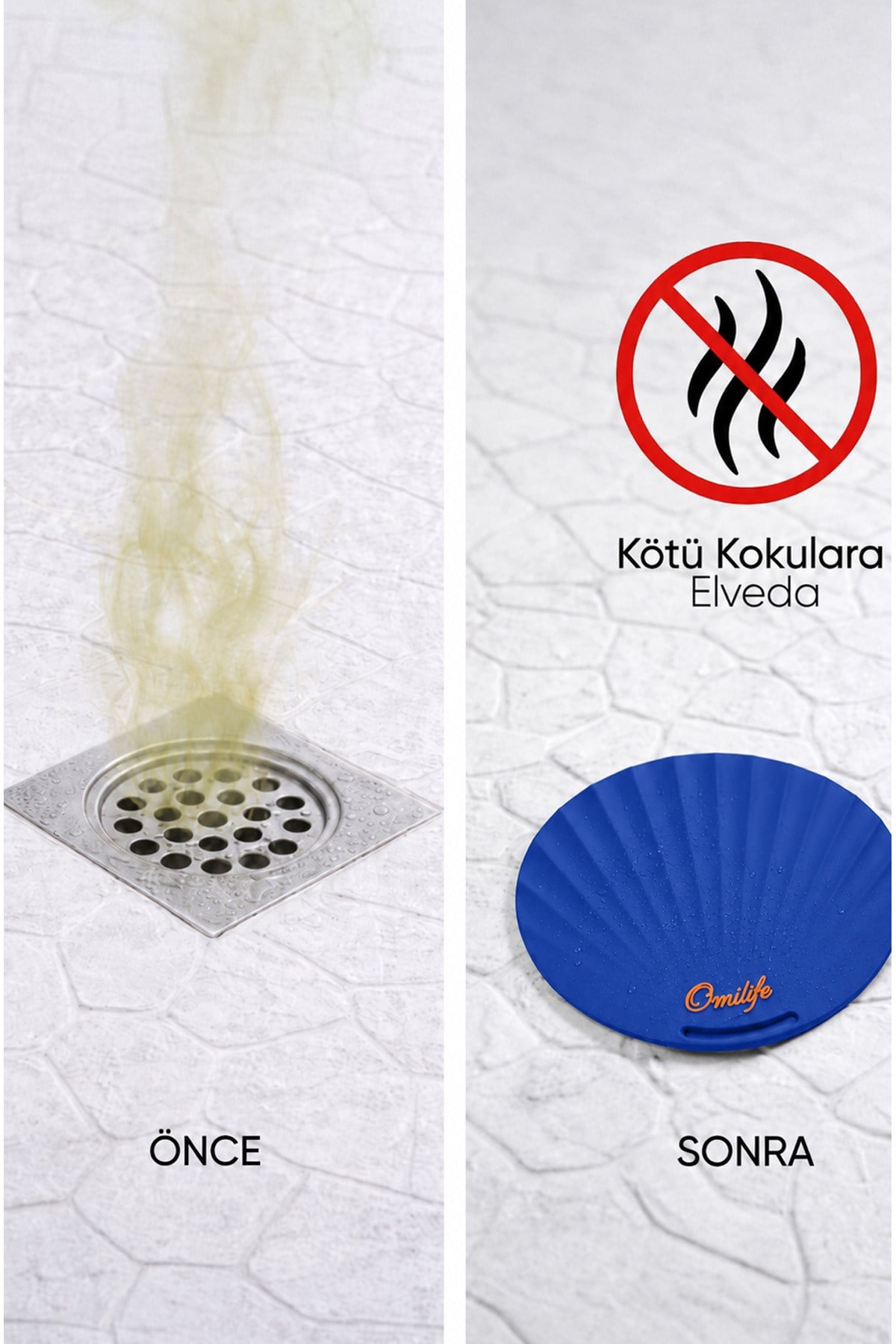 Mavi Renk Deniz Kabuğu Kötü Koku Önleyici Silikon Mat Desen Banyo Mutfak Lavabo Balkon Tıkaç Kapağı