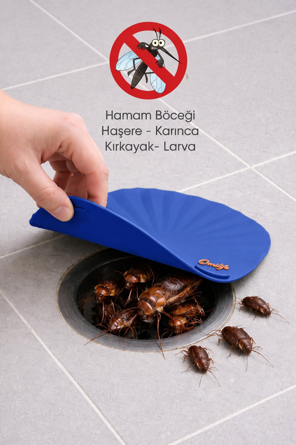 Mavi Renk Deniz Kabuğu Kötü Koku Önleyici Silikon Mat Desen Banyo Mutfak Lavabo Balkon Tıkaç Kapağı