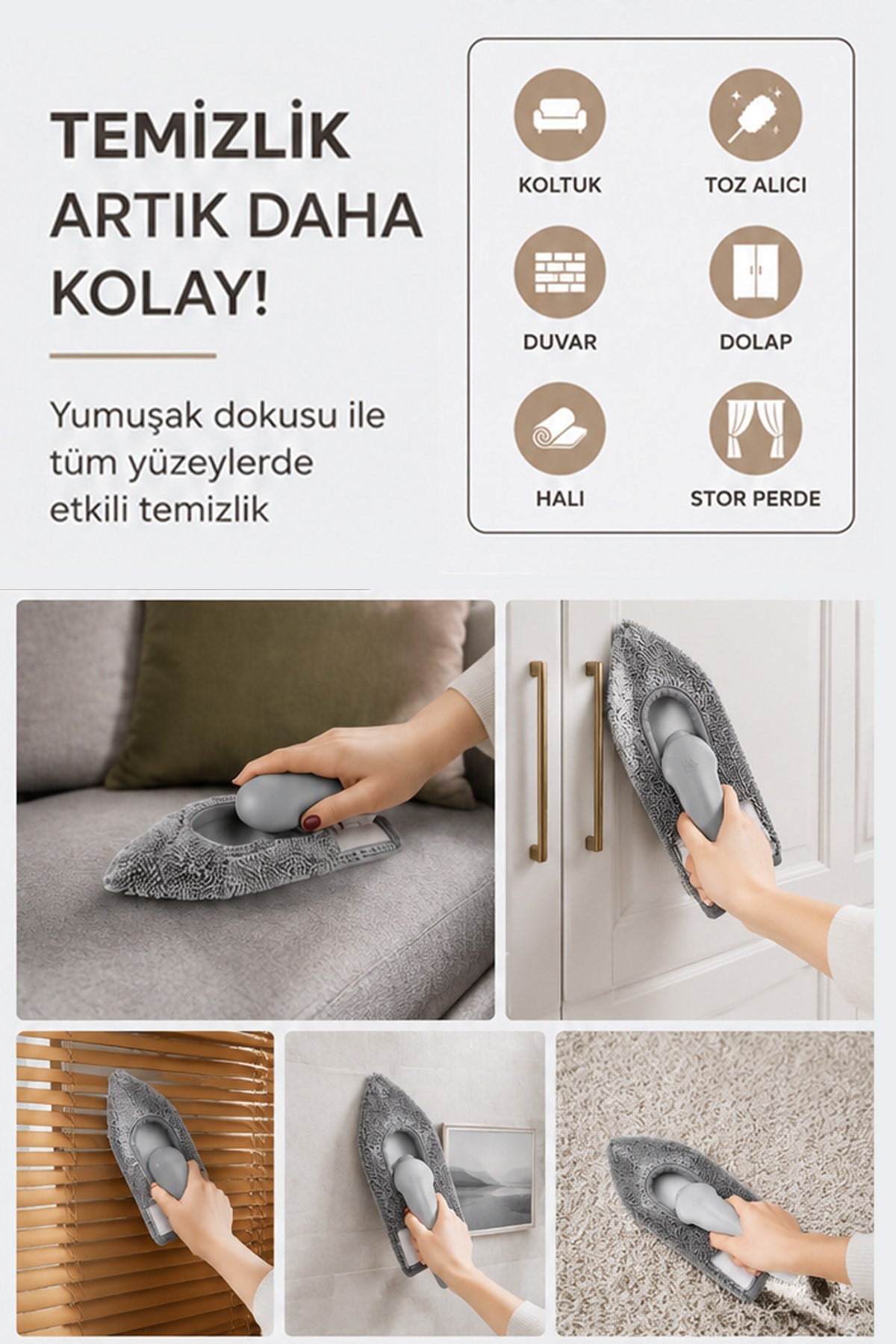 Mikrofiber Bezli El Mopu El Tipi Cam Silme Aparatı Çok Amaçlı Yüzey Temizleme Mopu
