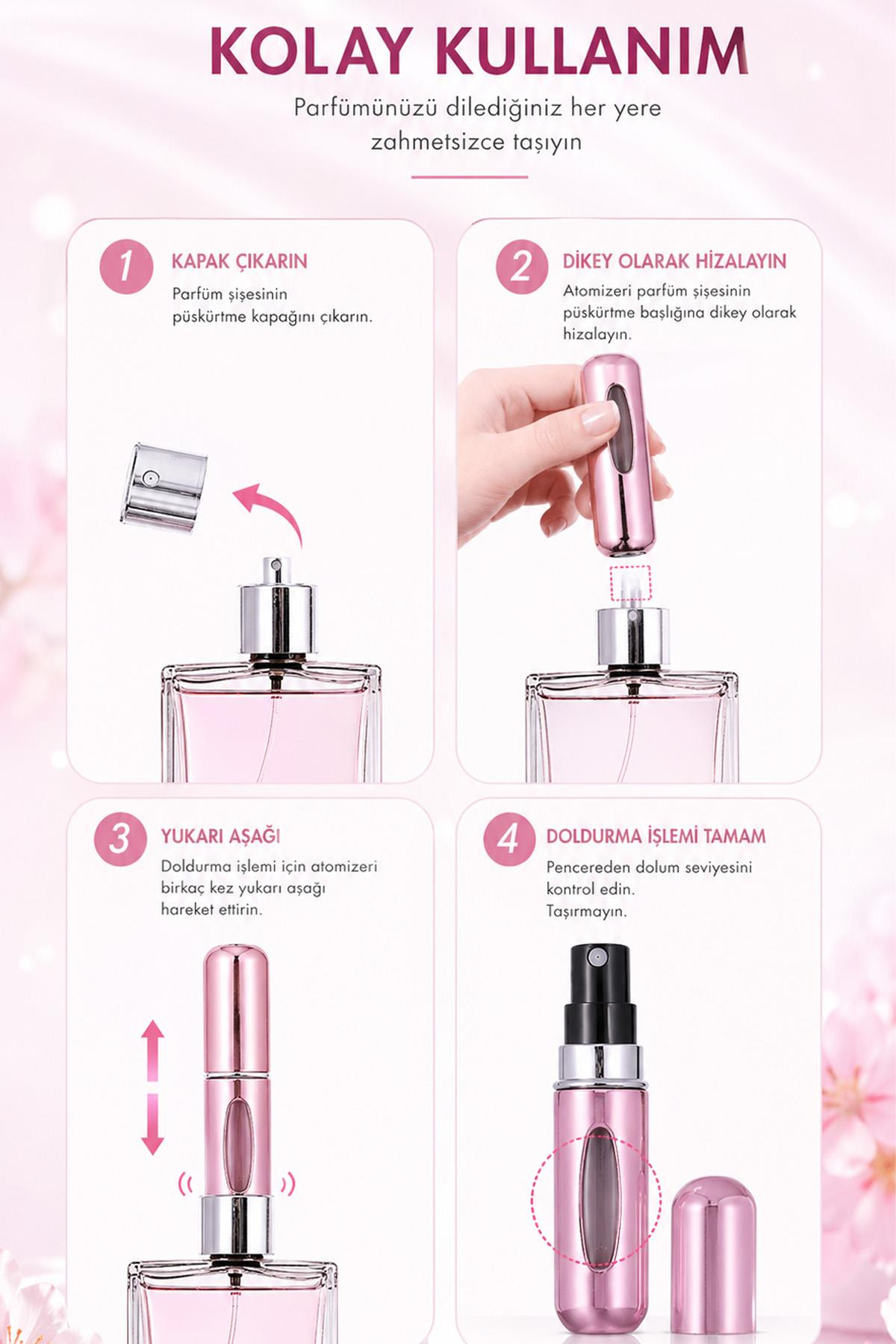 Mini Parfüm Şişesi 5 ml Doldurulabilir Seyahat Cep Parfüm Şişesi Taşınabilir Sprey Şişe