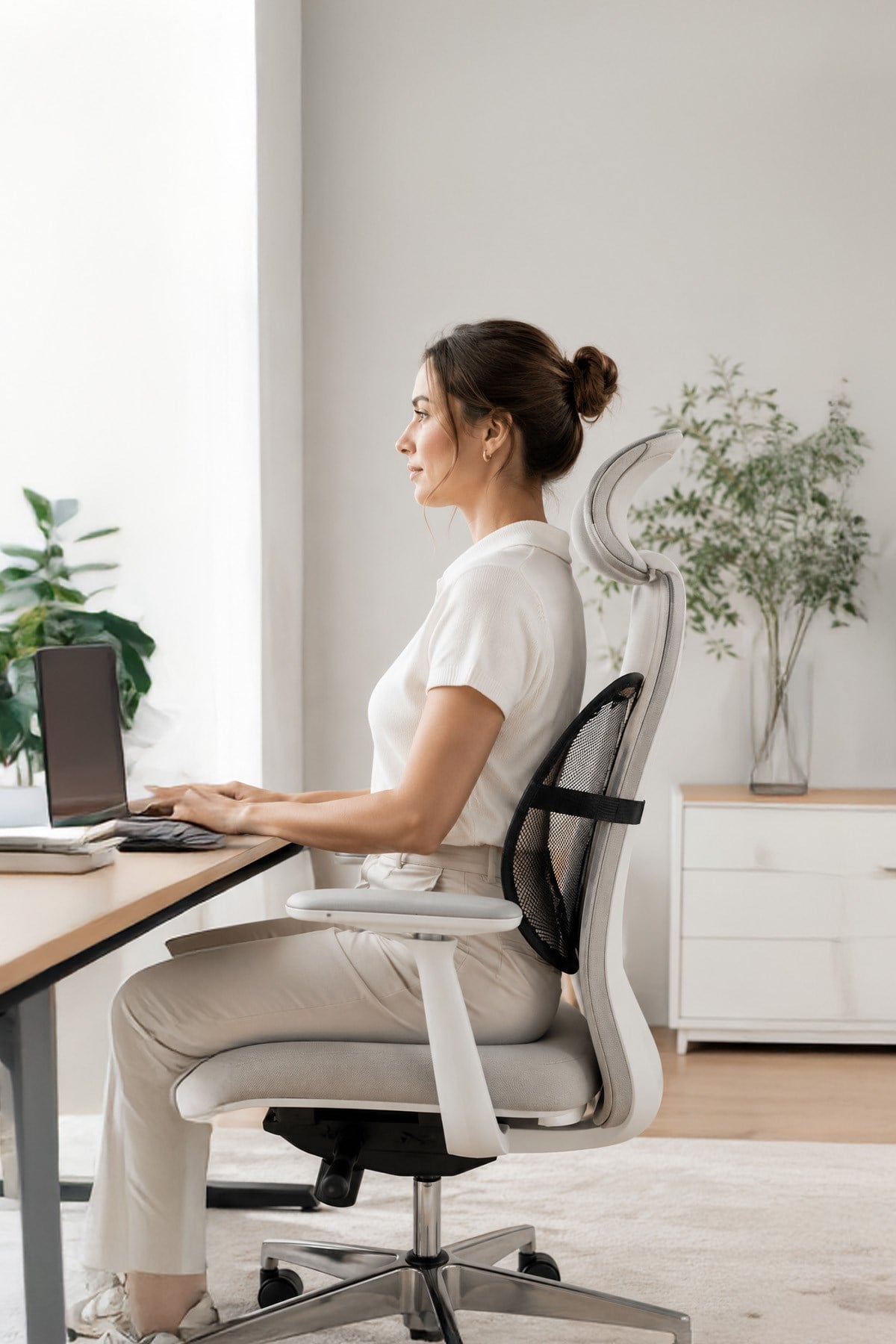Ortopedik Bel Destek Yastığı Ofis Sandalyesi Bel Desteği Ergonomik Fileli Terletmeyen Kamburluk önleyici Bel Minderi