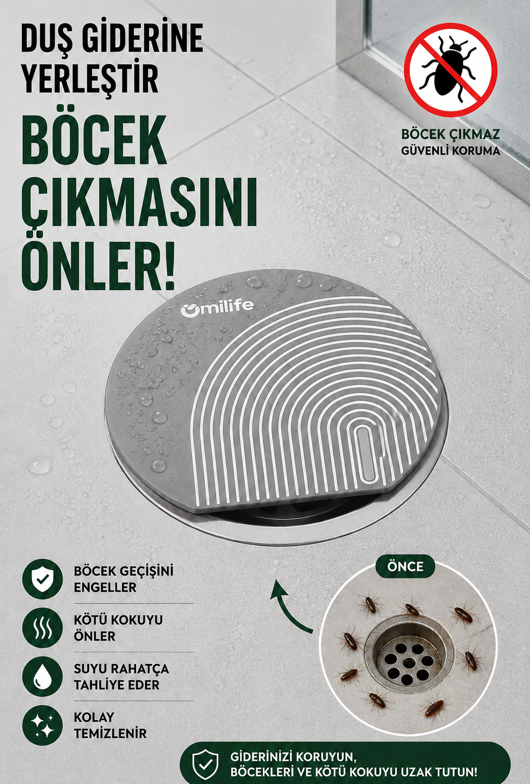 Oval Çizgili Silikon Kötü Koku Önleyici Gider Kapağı Banyo Mutfak Lavabo Tıpası 14x15 cm