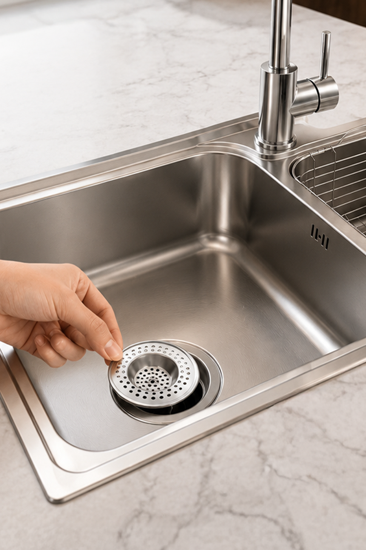 Paslanmaz Çelik Lavabo Gider Süzgeci Evye Süzgeci Kıl Saç Yemek Artığı Tutucu