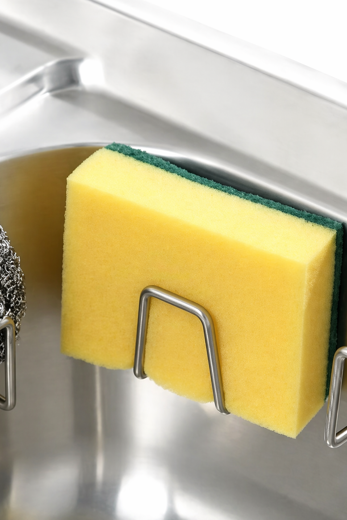 Paslanmaz Çelik Yapışkanlı Askı Delmeden Montaj Drenaj Tutucu Banyo Mutfak Organizer
