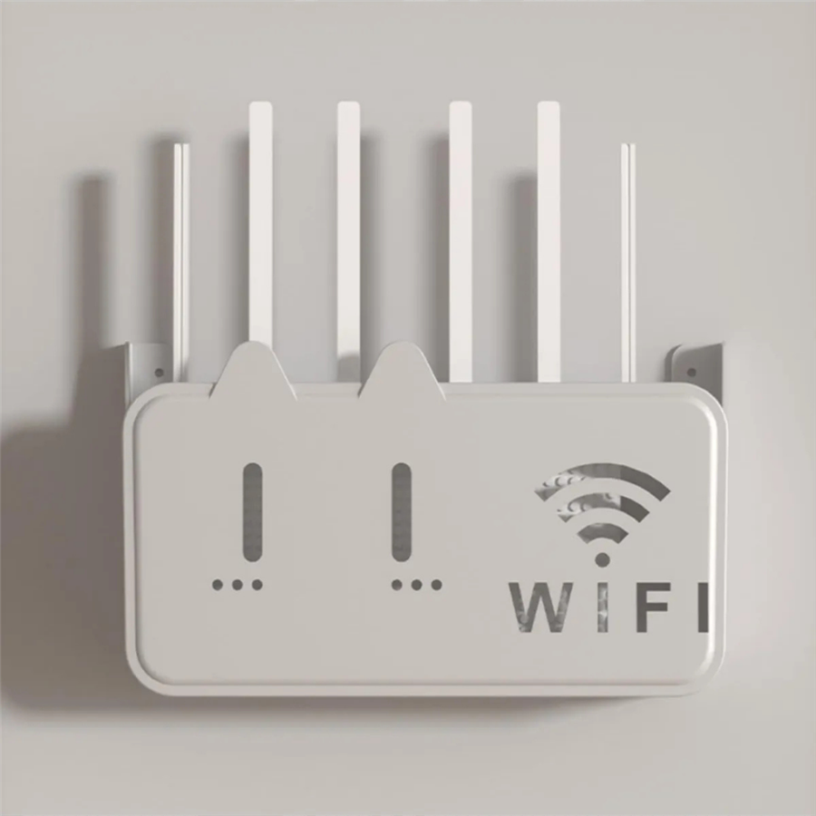 Pleksi Kedi Desenli Wifi Kutusu Duvar Asılabilir Sigorta Ve Modem Saklama Kutusu 25x15x6 Cm