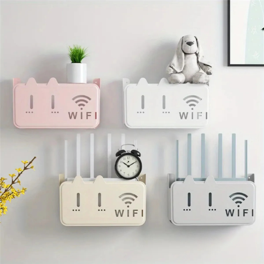 Pleksi Kedi Desenli Wifi Kutusu Duvar Asılabilir Sigorta Ve Modem Saklama Kutusu 25x15x6 Cm