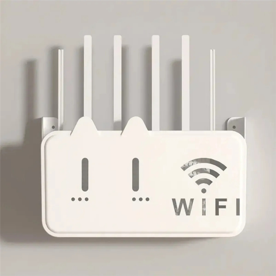 Pleksi Kedi Desenli Wifi Kutusu Duvar Asılabilir Sigorta Ve Modem Saklama Kutusu 25x15x6 Cm