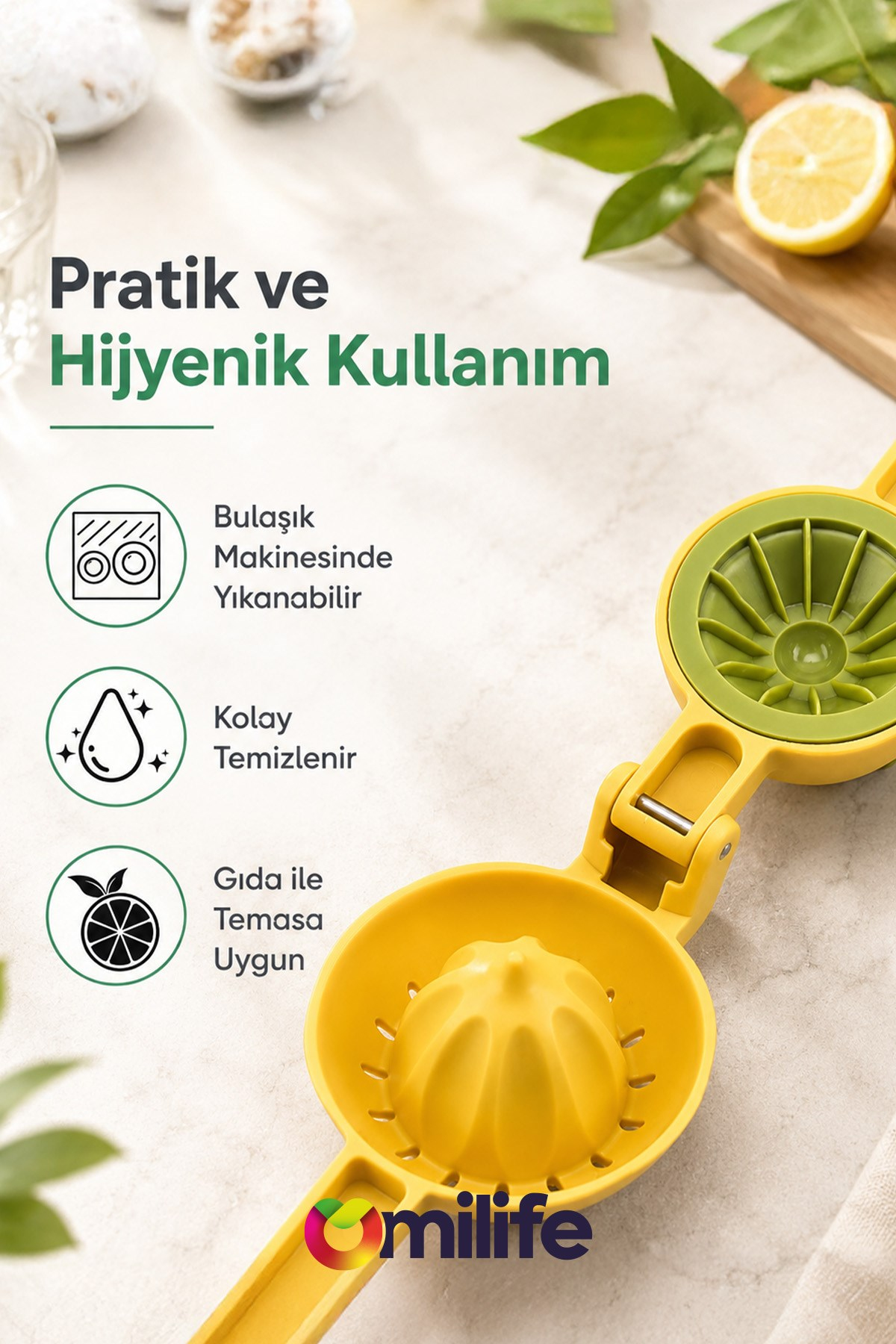 Pratik Limon Sıkacak Narenciye Sıkacağı Portakal Sıkma Aparatı Mutfak El Tipi Pres