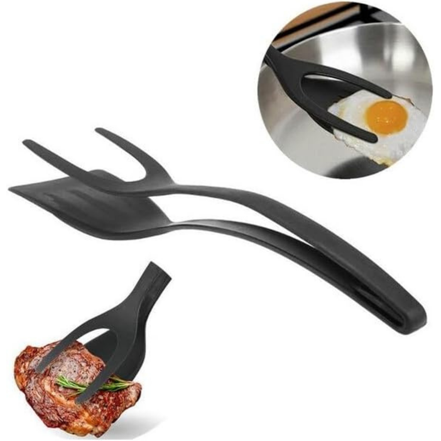 Pratik Yanmaz Yapışmaz Sert Plastik Maşalı Spatula Mutfak Yemek Servis Spatulası