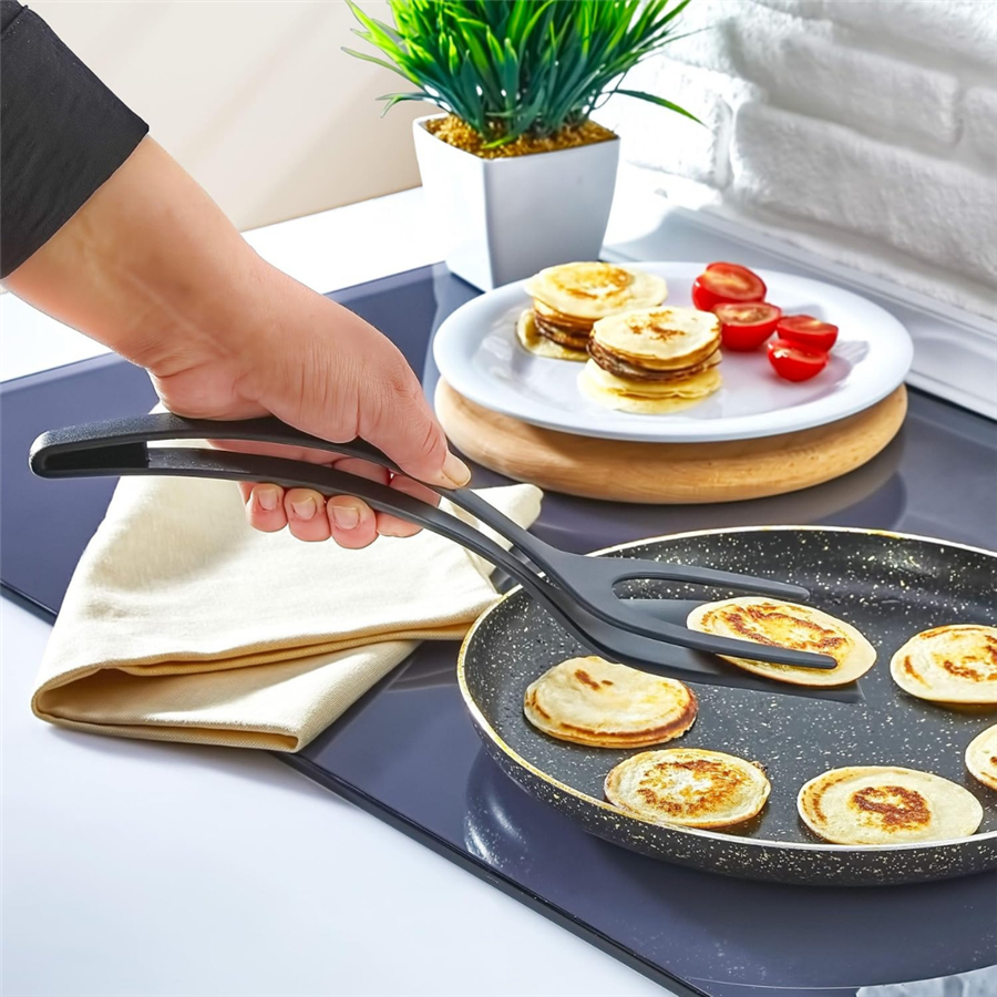 Pratik Yanmaz Yapışmaz Sert Plastik Maşalı Spatula Mutfak Yemek Servis Spatulası