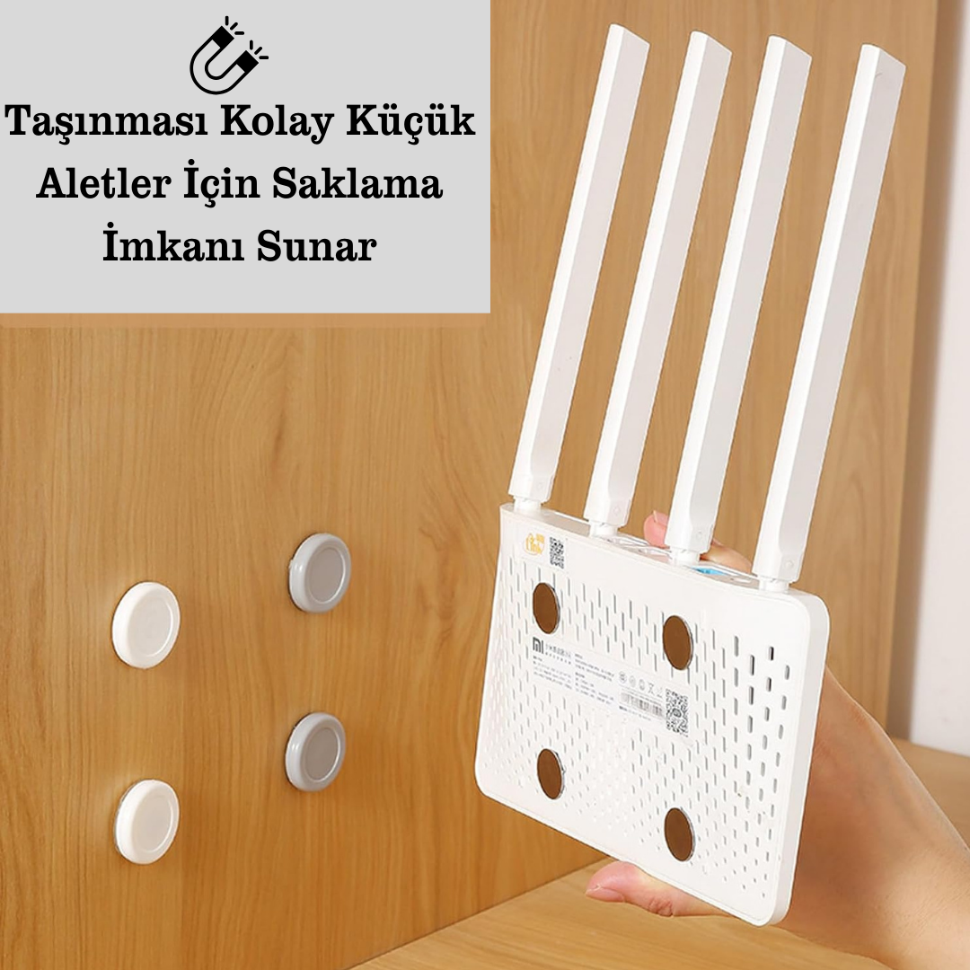 Pratik Yapışan Kolay Monte Duvar Sabitleme Mıknatıs Çok Amaçlı Kumanda Telefon Tutucu 2li