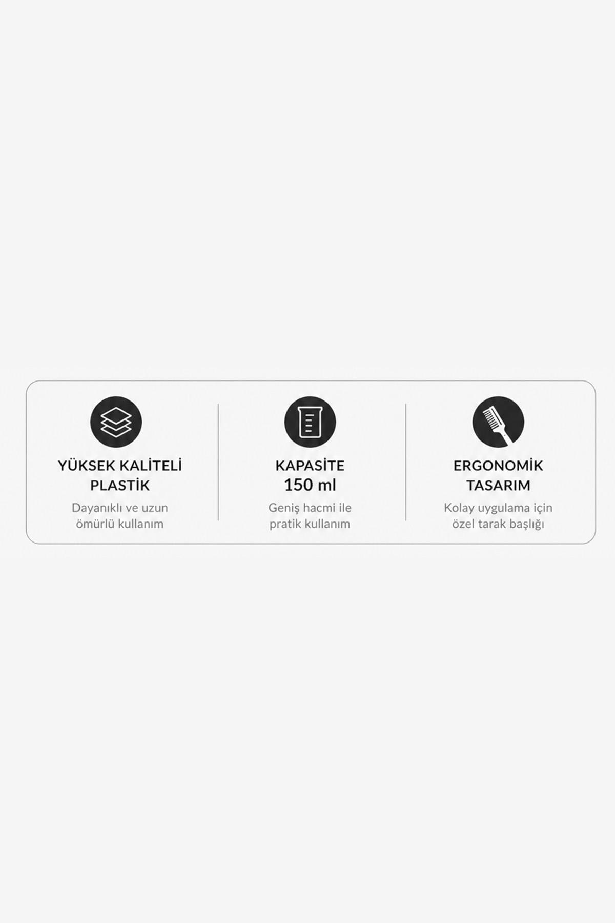 Saç Boyama Şişesi Tarak Uçlu Yağ Uygulama Şişesi Delikli Şişe Saç Bakım Aparatı Pratik