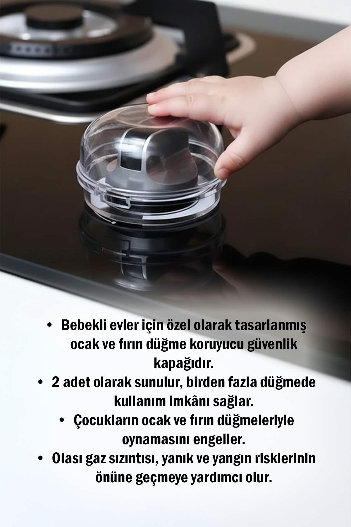 Şeffaf Gaz Ocak Düğme Koruyucu Kapağı Fırın Ocak Kontrol Düğmesi Çocuk Güvenlik Kilidi Aparatı