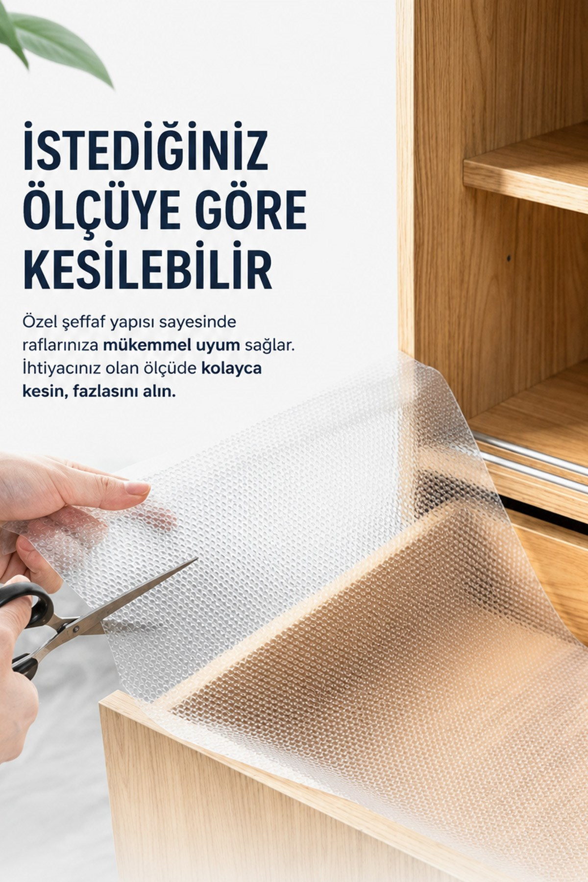 Şeffaf Kaymaz Raf Örtüsü Kesilebilir Dolap İçi Raf Koruyucu 30x200 cm