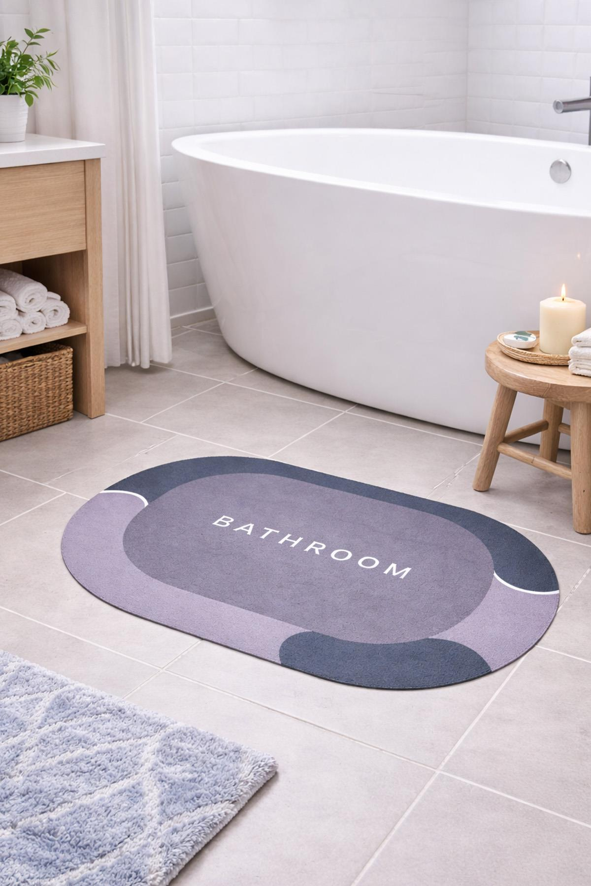 Sihirli Su Emici Banyo Paspası Kaydırmaz Tabanlı 35 Mm Kalınlık Abdest Ayak Kurulama Matı