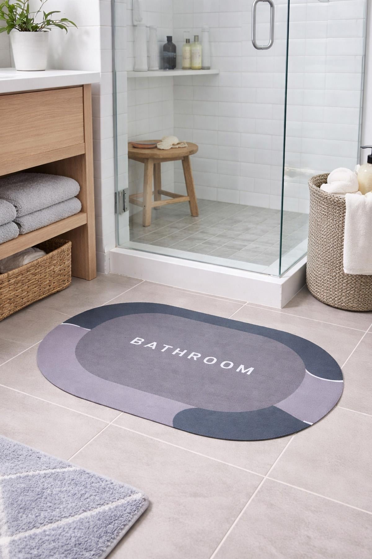 Sihirli Su Emici Banyo Paspası Kaydırmaz Tabanlı 35 Mm Kalınlık Abdest Ayak Kurulama Matı