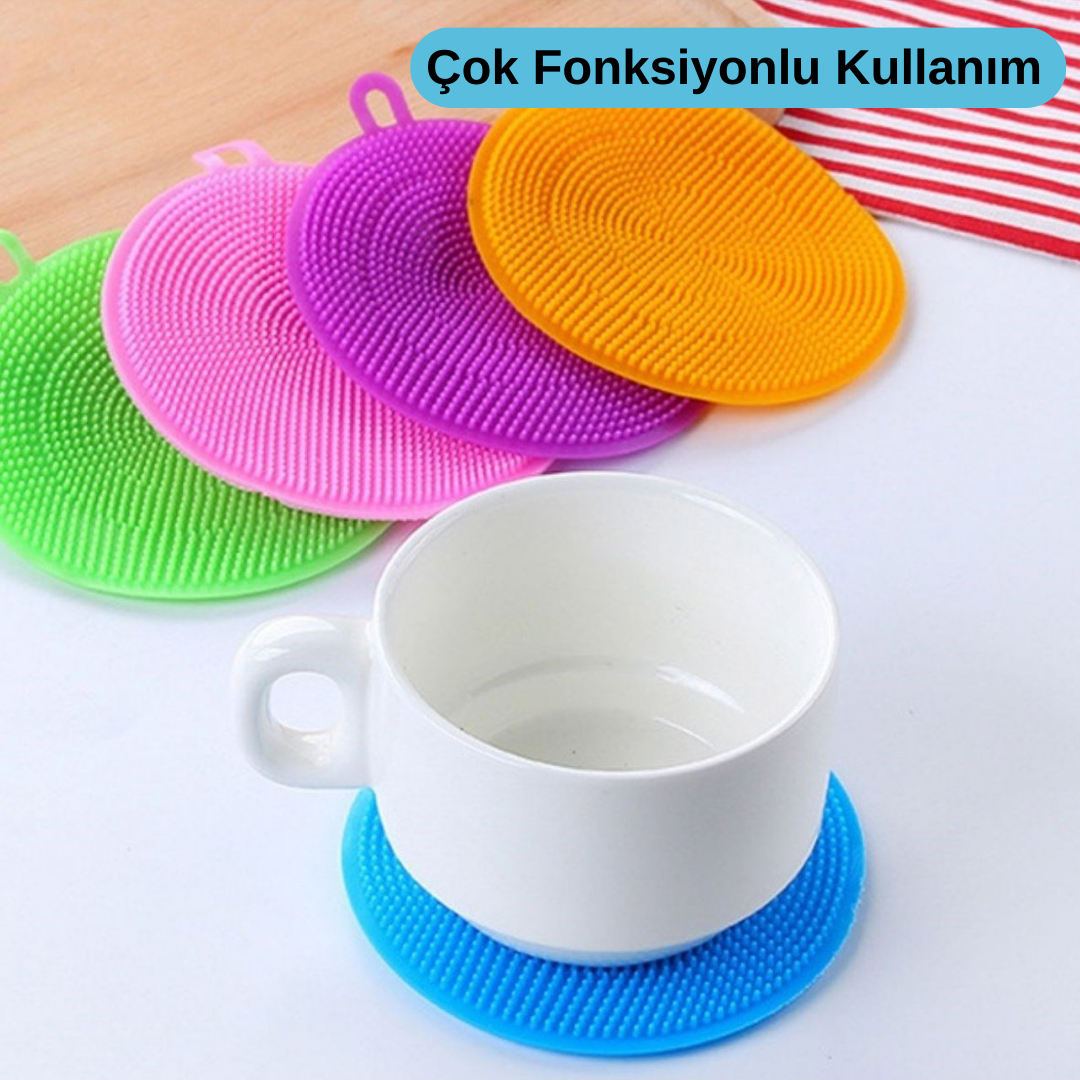 Silikon Bulaşık Yıkama Pedi 2'li Set Dayanıklı Esnek Yapısıyla Sünger Alternatifi Pratik Temizlik Pedi Mutfakta Hijyenik Kullanım Sağlayan Suya Dayanıklı Kolay Temizlenen Silikon Bulaşık Süngeri