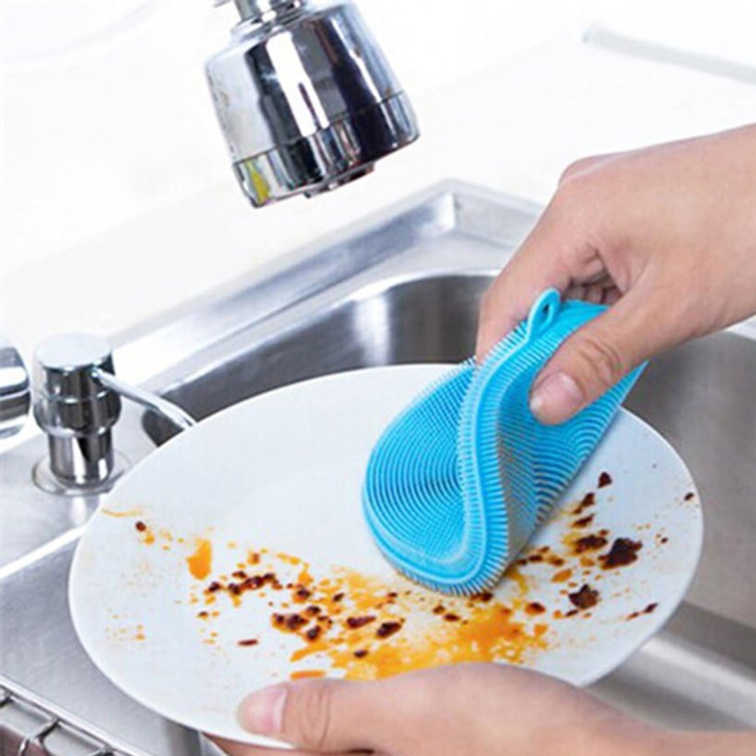 Silikon Bulaşık Yıkama Pedi 2'li Set Dayanıklı Esnek Yapısıyla Sünger Alternatifi Pratik Temizlik Pedi Mutfakta Hijyenik Kullanım Sağlayan Suya Dayanıklı Kolay Temizlenen Silikon Bulaşık Süngeri