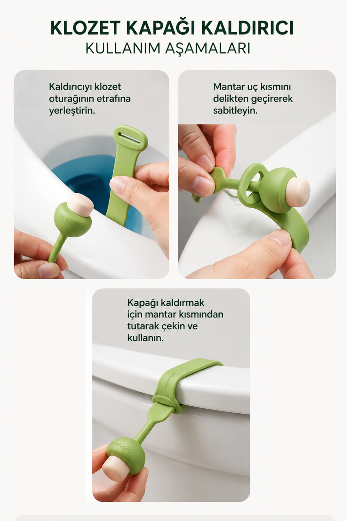 Silikon Klozet Kapağı Kaldırma Aparatı Hijyenik Tuvalet Kapağı Tutacağı 