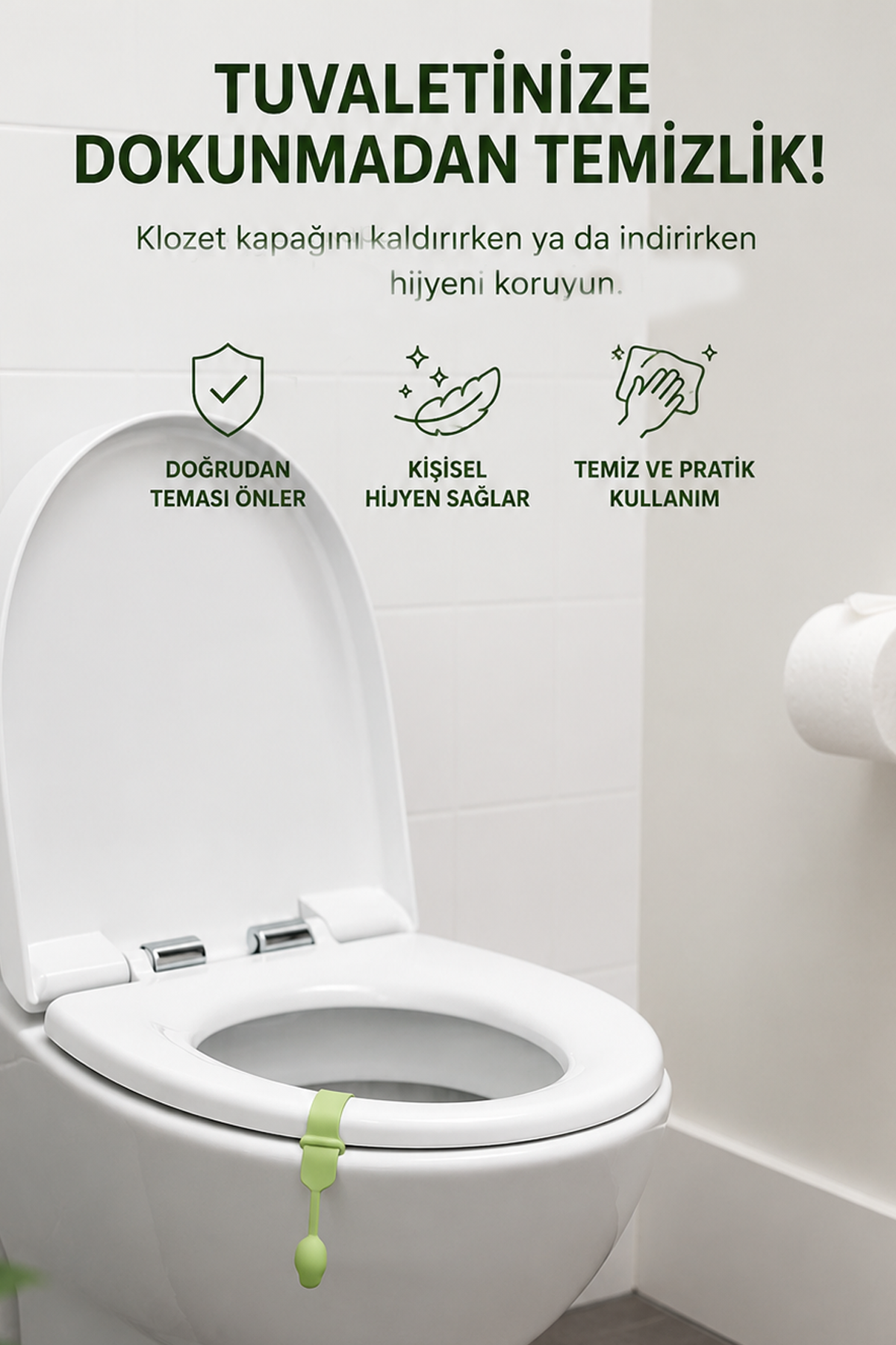 Silikon Klozet Kapağı Kaldırma Aparatı Hijyenik Tuvalet Kapağı Tutacağı 