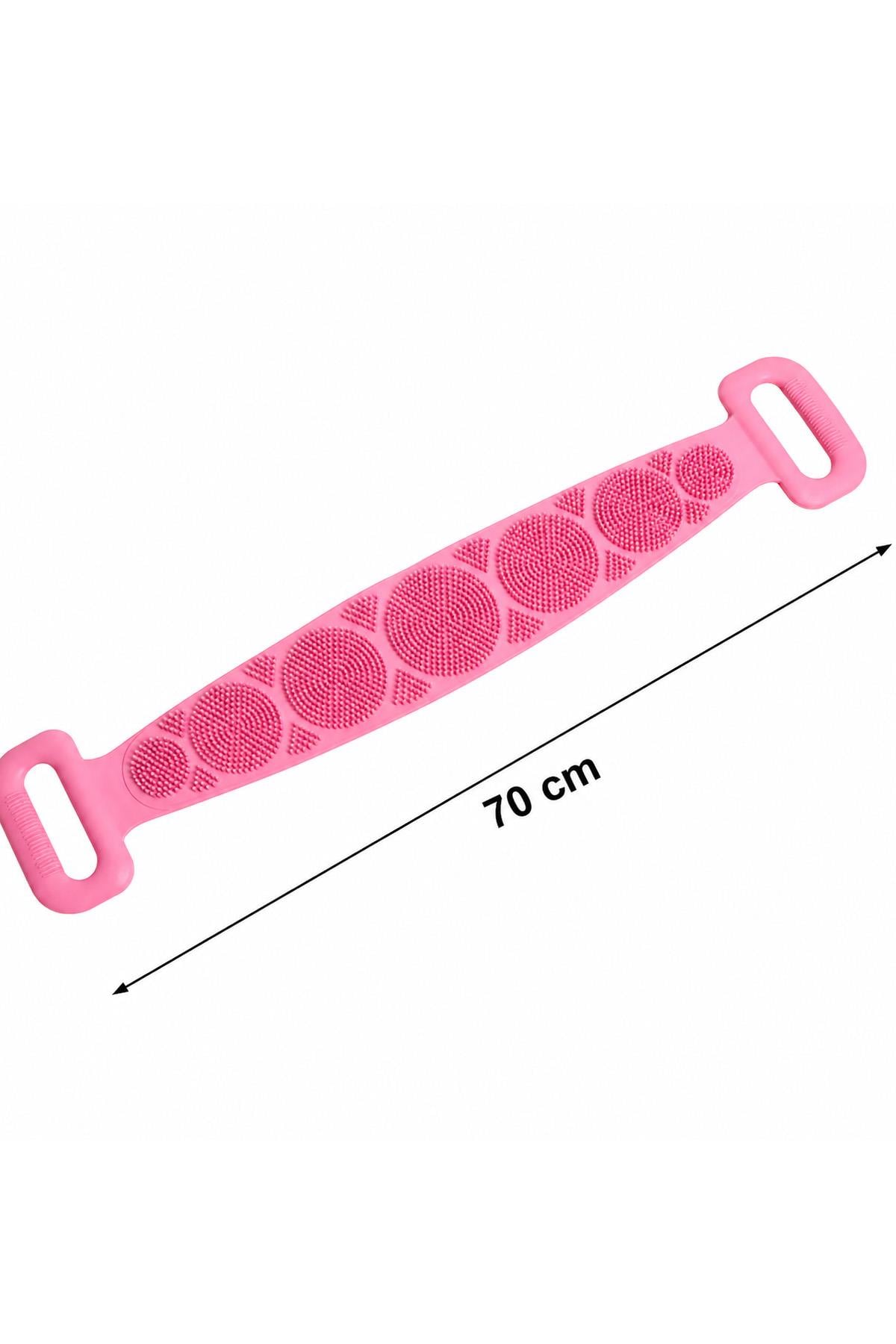 Silikon Sırt Kesesi Duş Lifi Çift Taraflı 70 cm Banyo Fırçası Vücut Temizleme Masaj Aparatı