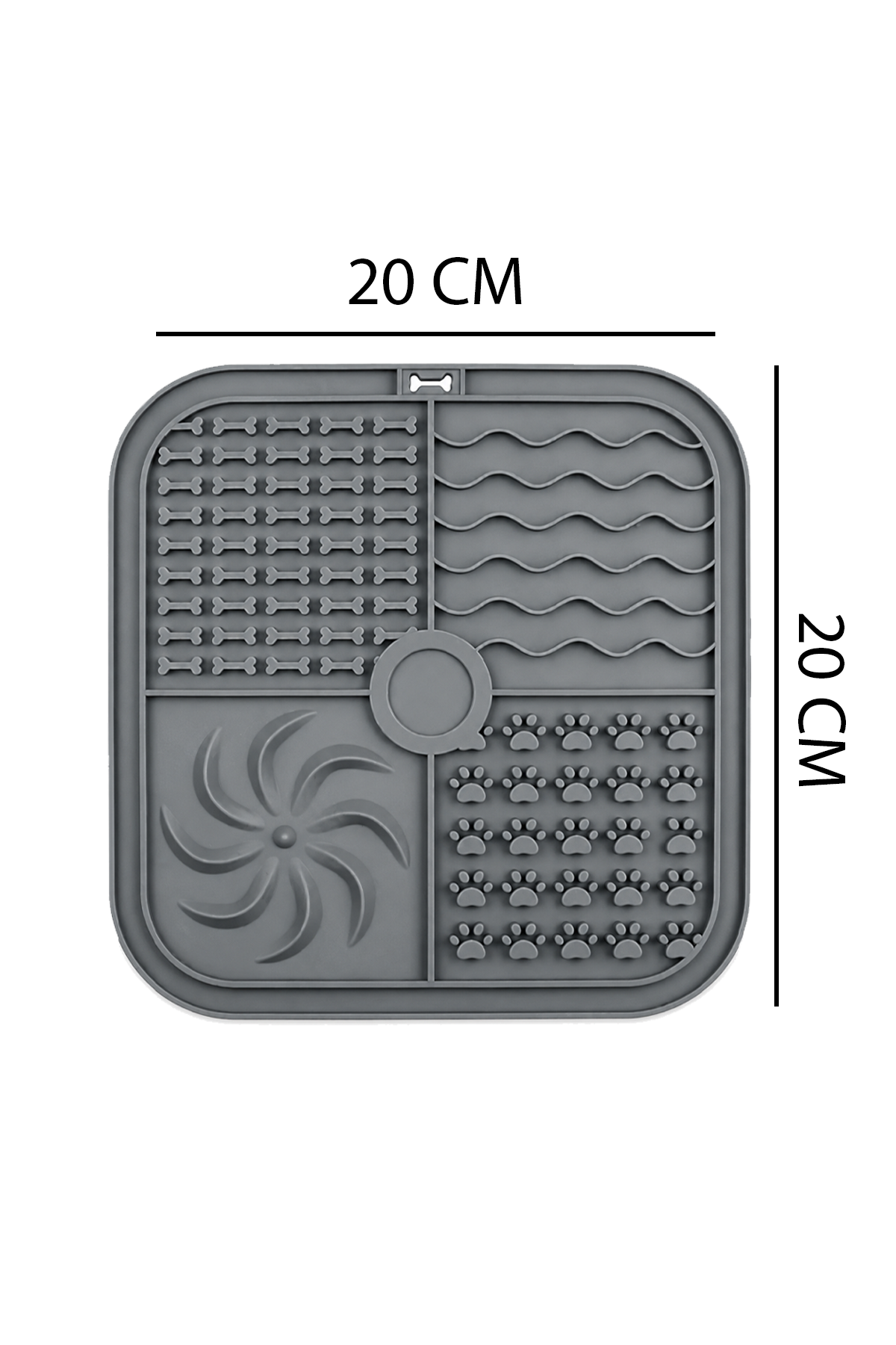 Silikon Yavaş Yeme Kabı ve Mama Matı Kedi Köpek Uyumlu Pratik Besleme Tabağı 20x20 cm