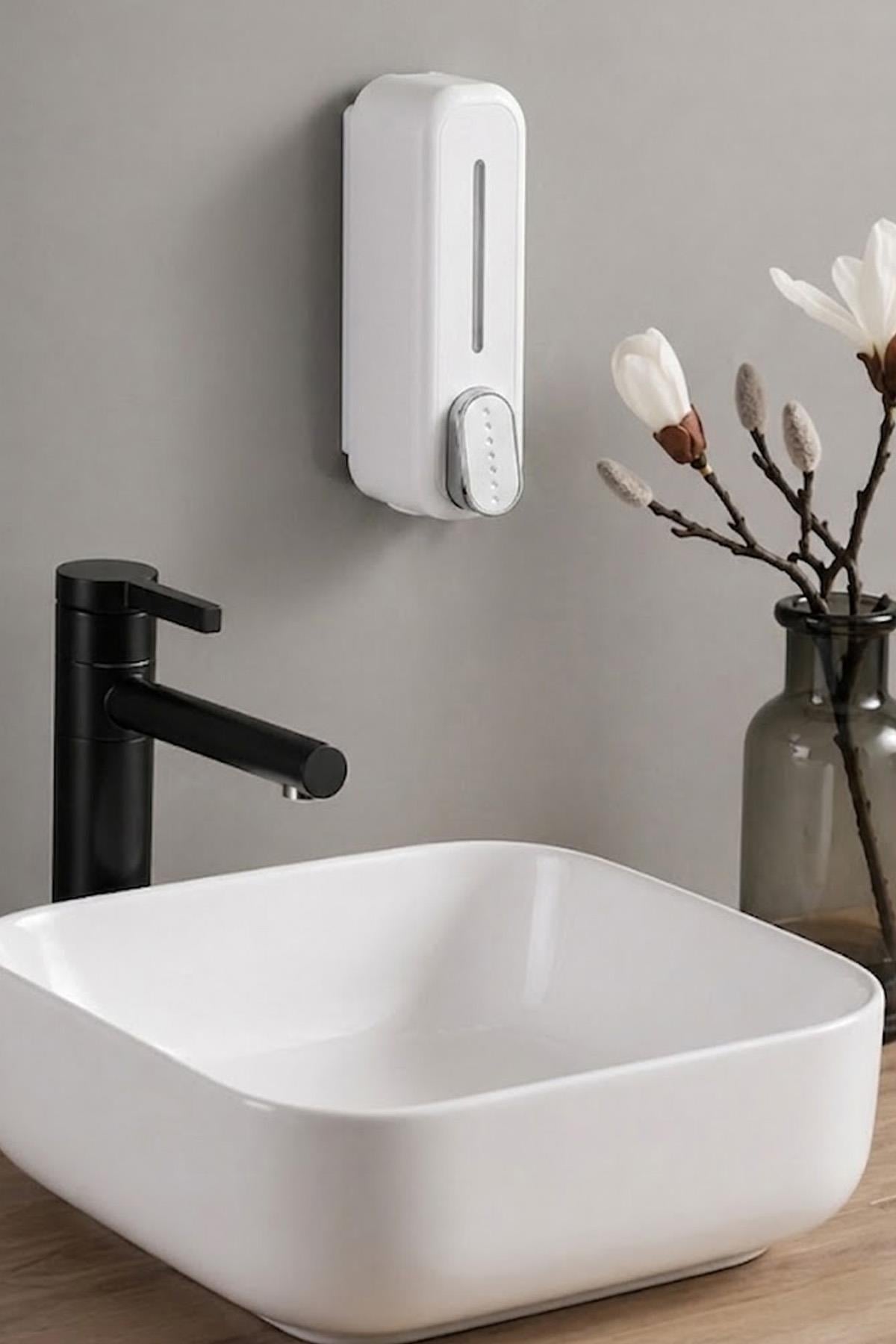 Sıvı Sabunluk Duvara Monte Manuel Dispenser Banyo Şampuan Sabunluk Duş Jel Aparatı