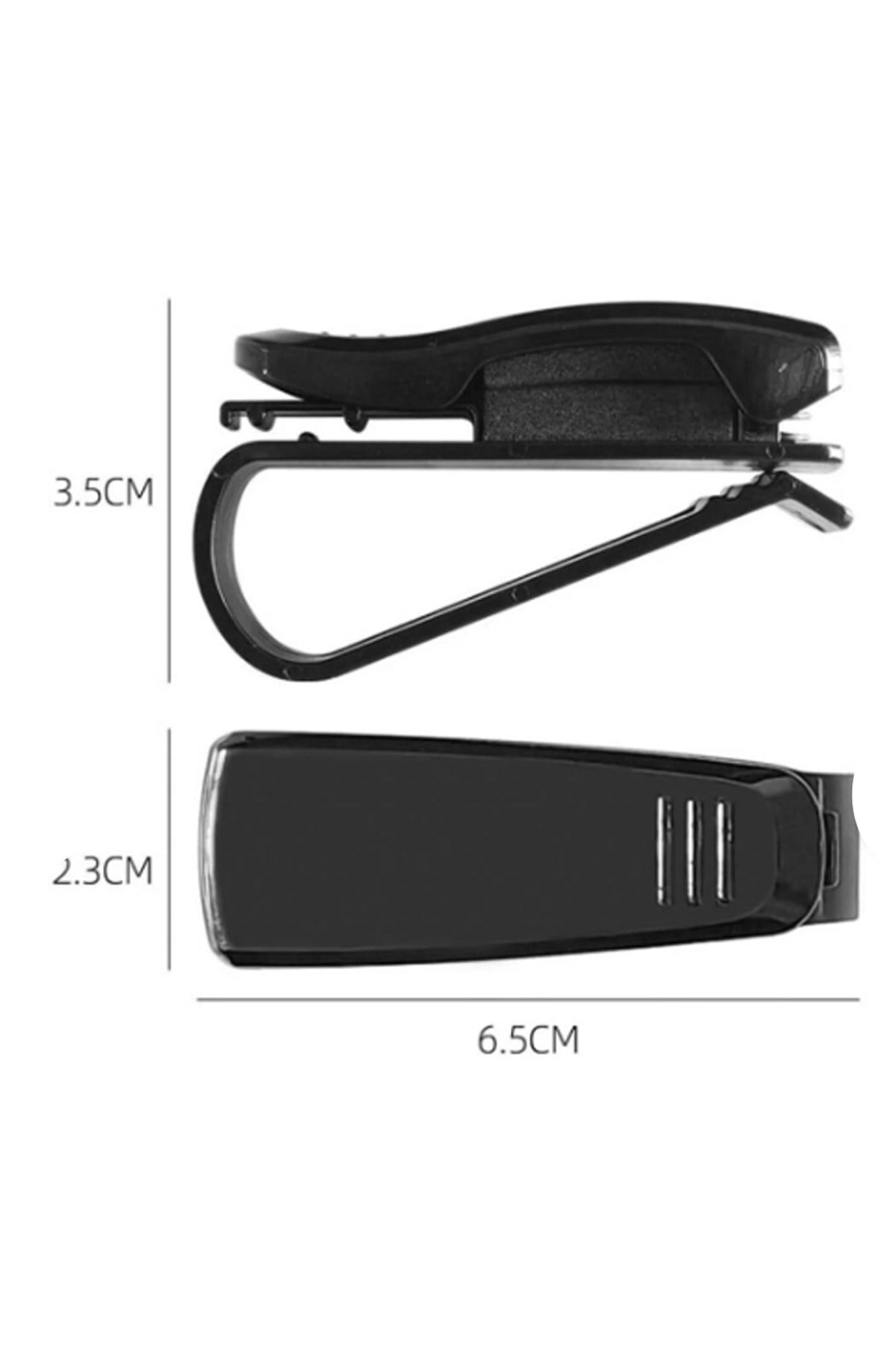 Siyah Araç Güneş Gözlüğü Kart Ehliyet Tutucu Klips Oto İçi Organizer 1 Adet