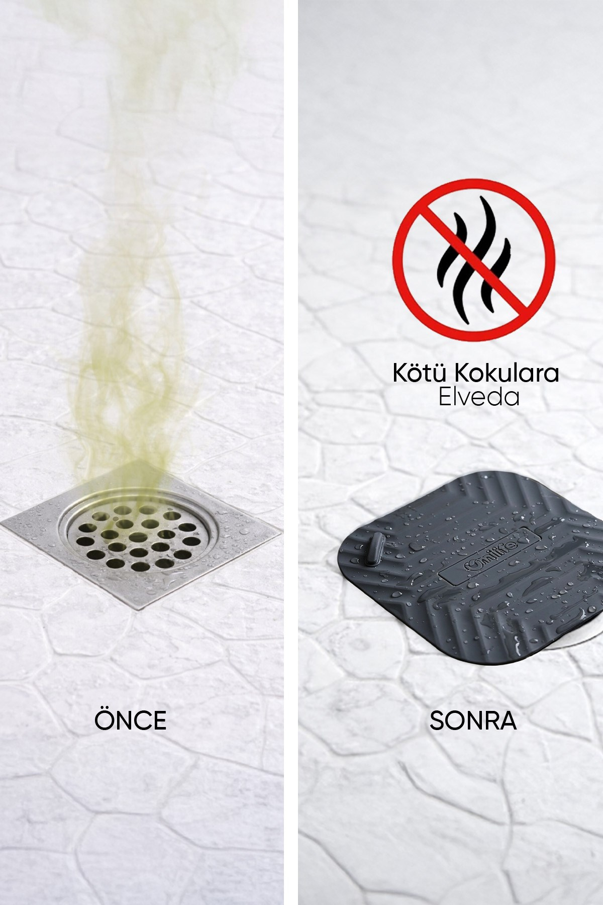 Siyah Kare ve Siyah Evye  Silikon Gider Kapağı 2'li Set  Koku Önleyici Banyo Mutfak Gider Tıkacı