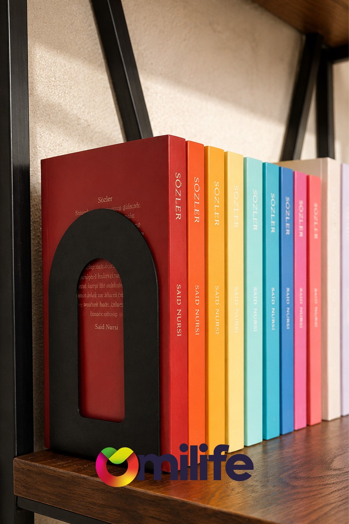 Siyah Metal Kitap Desteği 2 Adet Kitap Tutucu Ev Ofis Dekoratif Kitap Ayracı