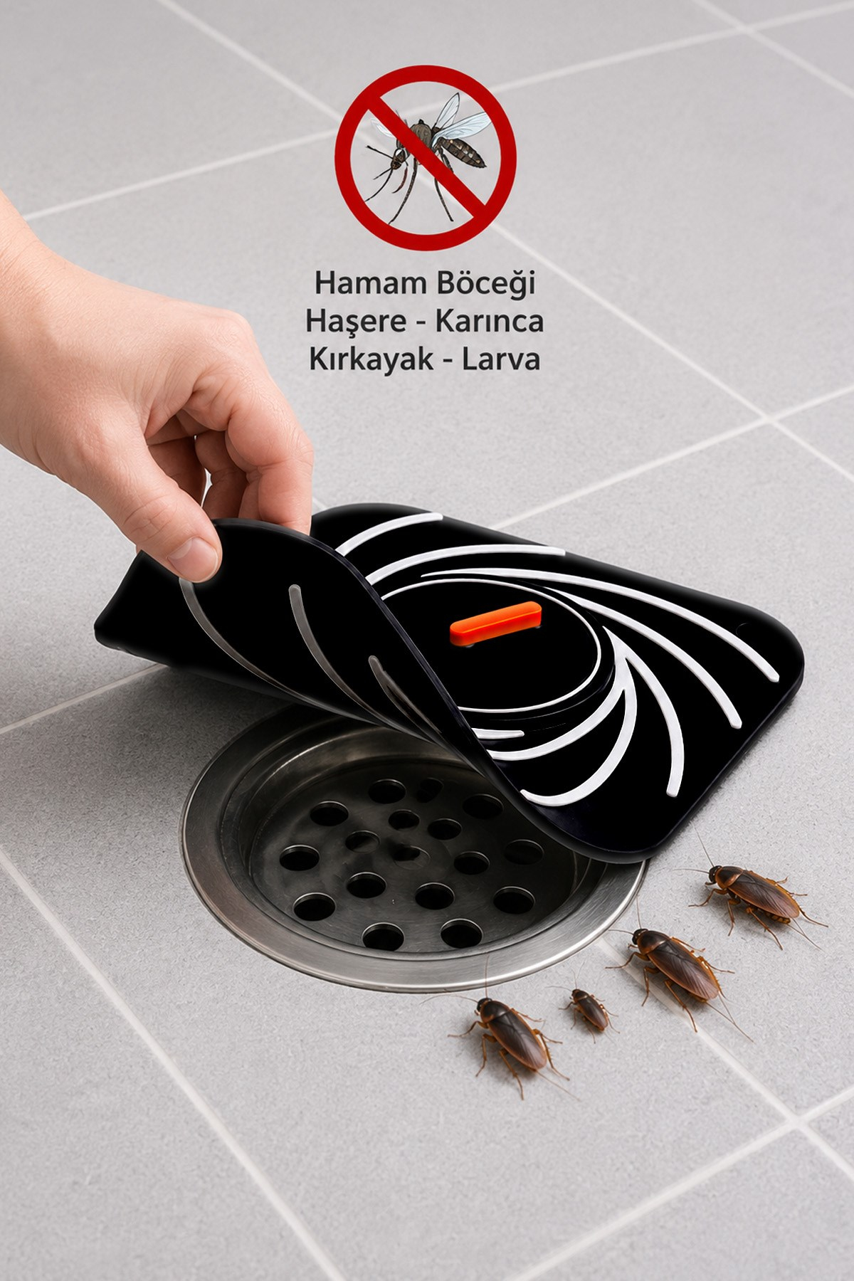 Siyah Silikon Gider Kapağı Delikli Koku Önleyici Lavabo Süzgeci Banyo Mutfak Gider Matı 15x15