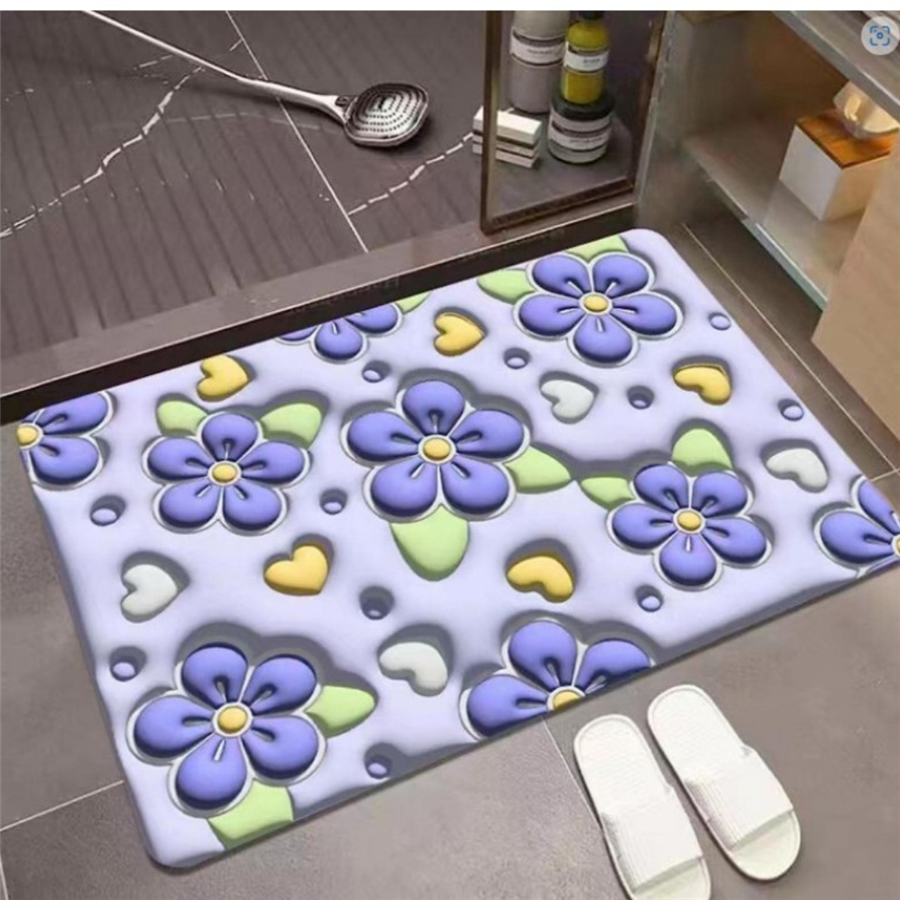 Su Emici Paspas Şık Tasarım Abdest Paspası Kaymaz Taban Banyo Paspası