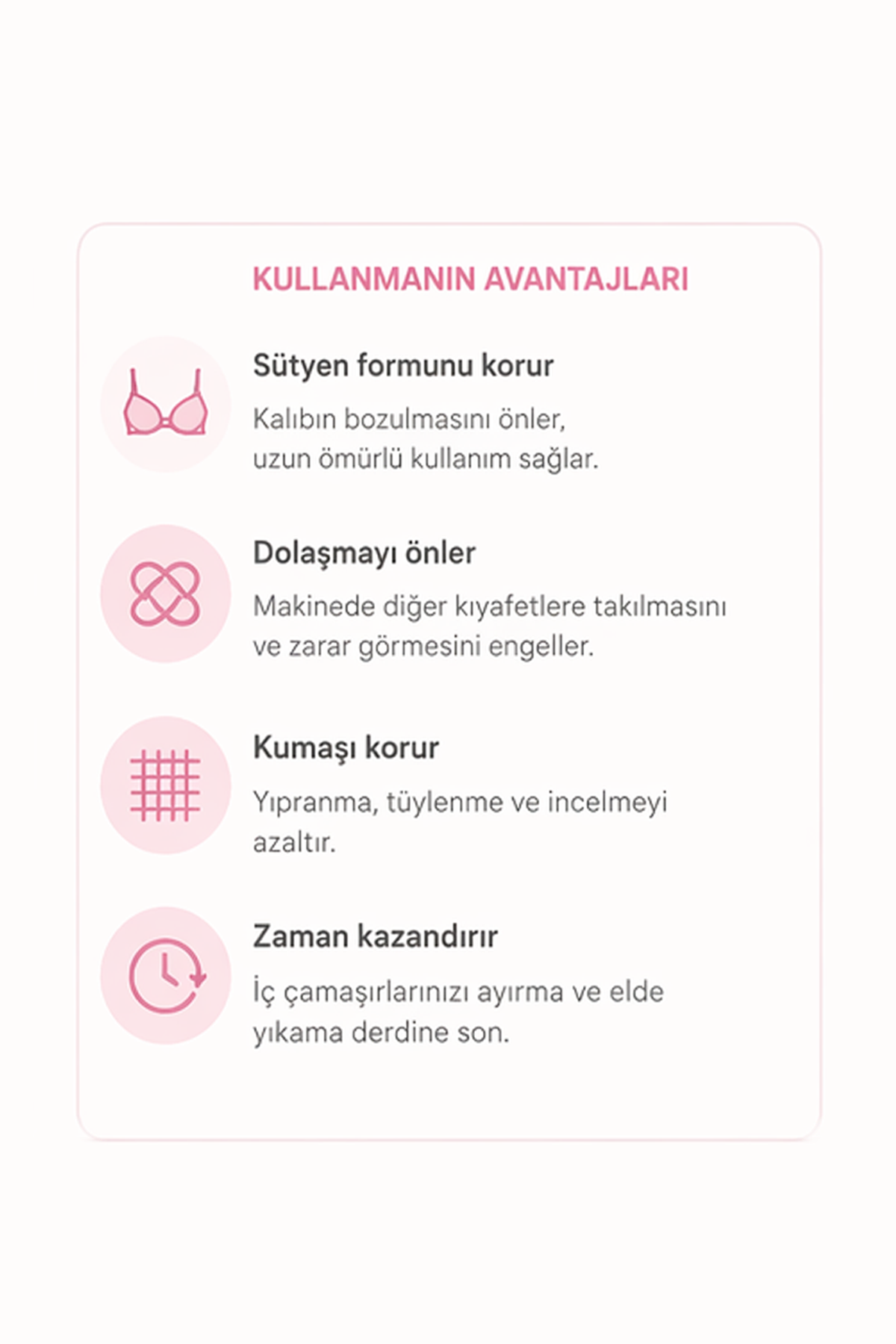 Sütyen Yıkama Torbası Fermuarlı File Çamaşır Koruyucu Pembe Makinede Darbe Önleyici
