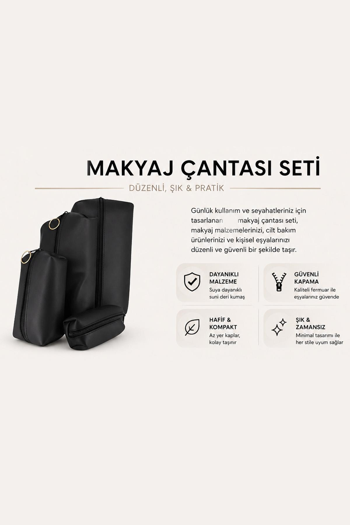 Takı Makyaj Çantası 4lü Set İçiçe Organizer Kozmetik Çanta Seyahat Düzenleyici Seti