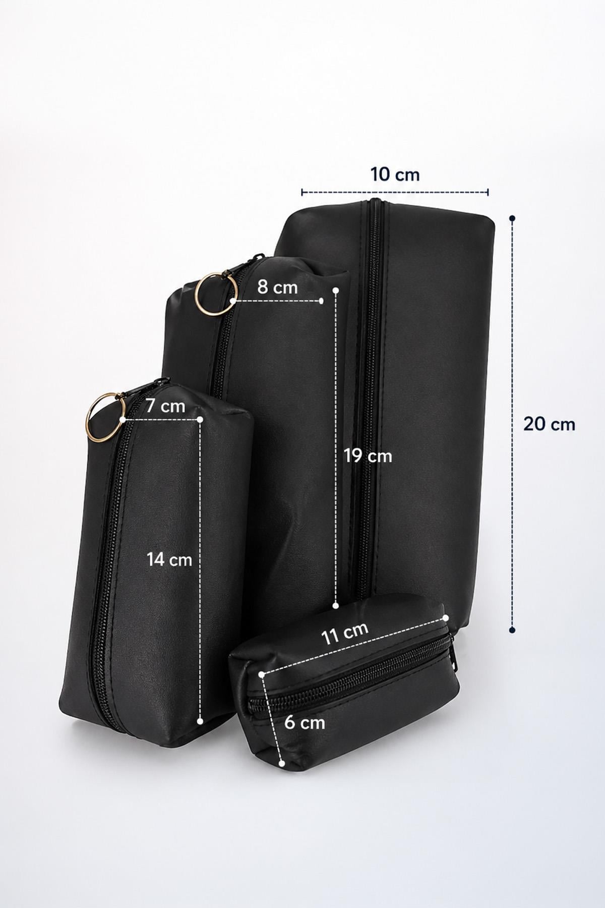 Takı Makyaj Çantası 4lü Set İçiçe Organizer Kozmetik Çanta Seyahat Düzenleyici Seti