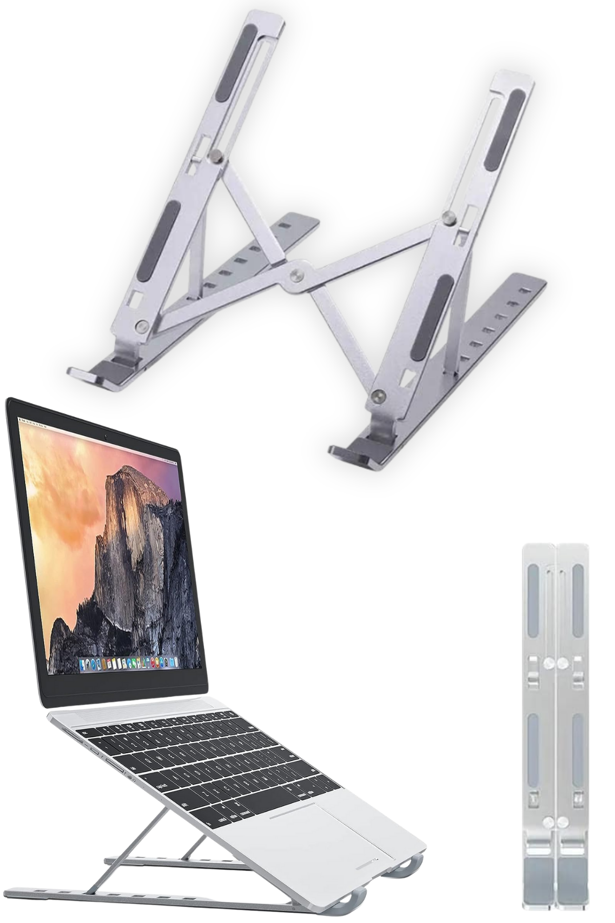 Teleskopik Laptop Standı Ayarlanabilir Yükseklikli Metal Gövdeli Taşınabilir Ergonomik Cihaz Standı