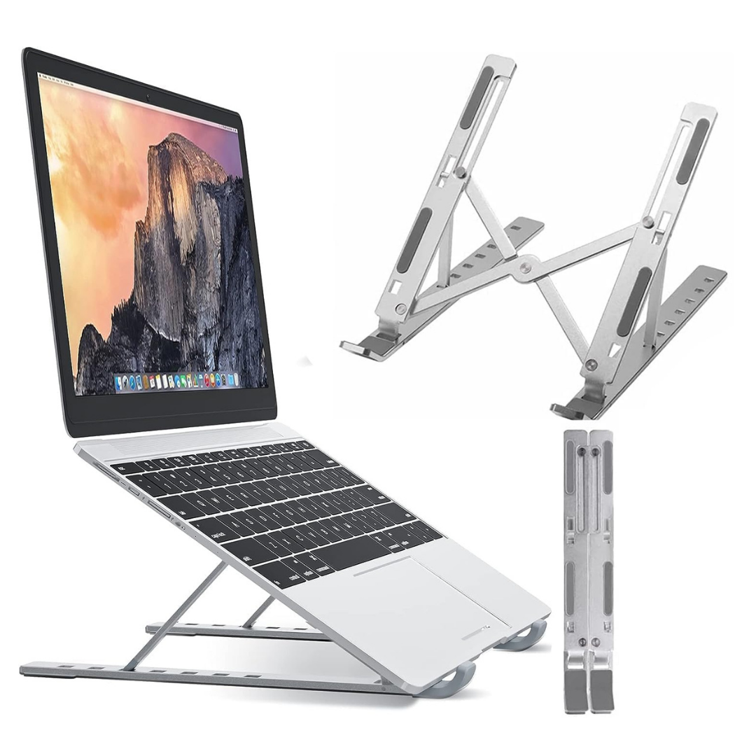 Teleskopik Laptop Standı Ayarlanabilir Yükseklikli Metal Gövdeli Taşınabilir Ergonomik Cihaz Standı