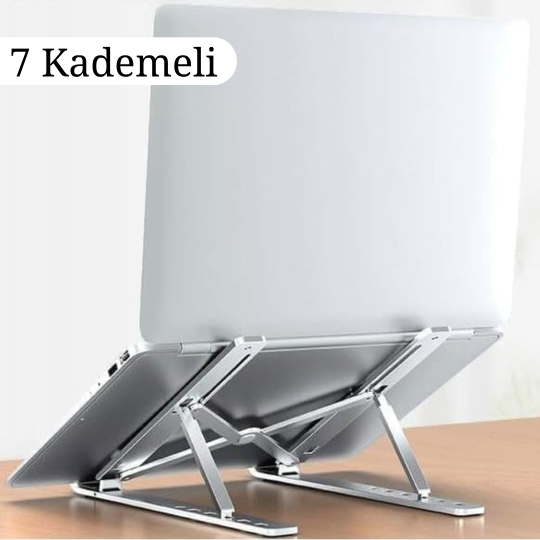 Teleskopik Laptop Standı Ayarlanabilir Yükseklikli Metal Gövdeli Taşınabilir Ergonomik Cihaz Standı