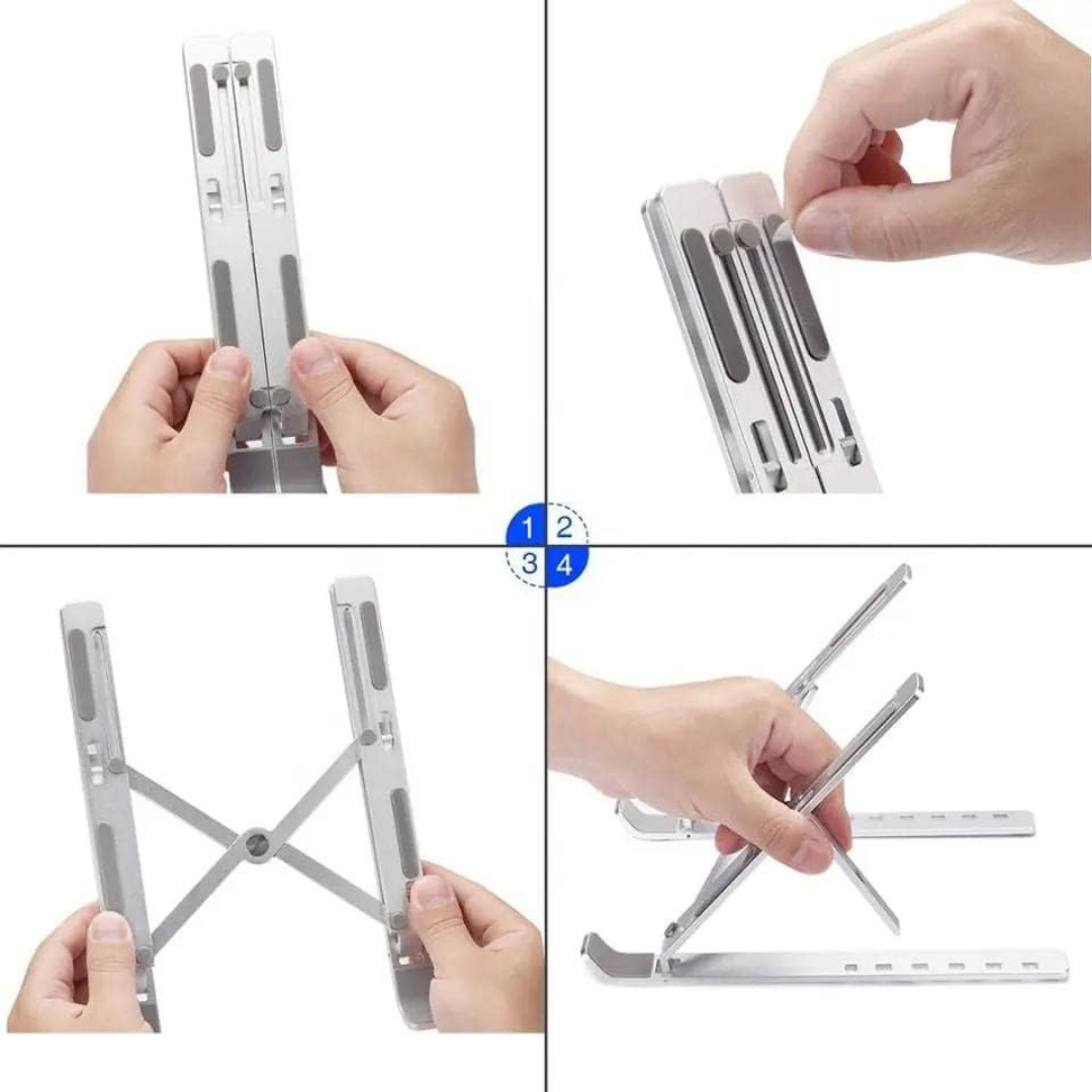 Teleskopik Laptop Standı Ayarlanabilir Yükseklikli Metal Gövdeli Taşınabilir Ergonomik Cihaz Standı
