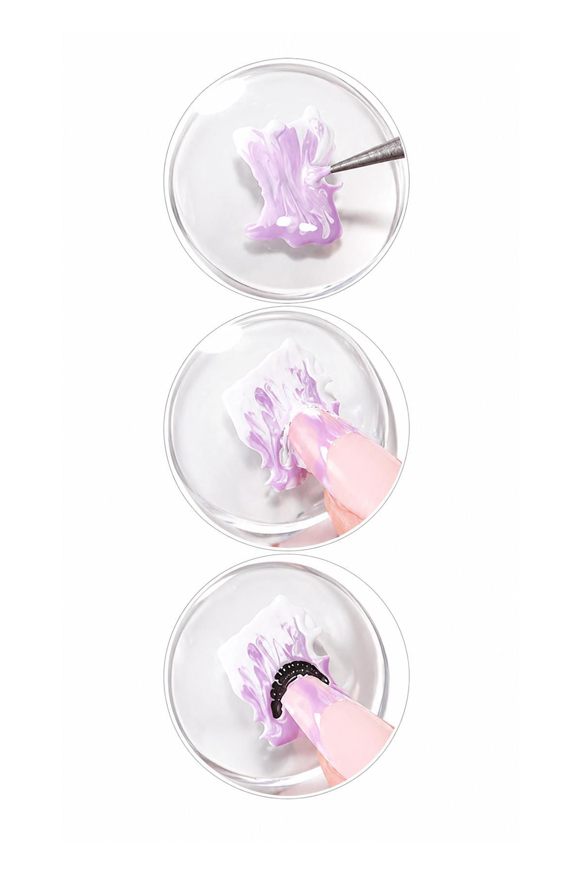 Tırnak Damgalama Seti French Stamper Nail Art Baskı Aparatı Şeffaf Silikon Tırnak Süsleme
