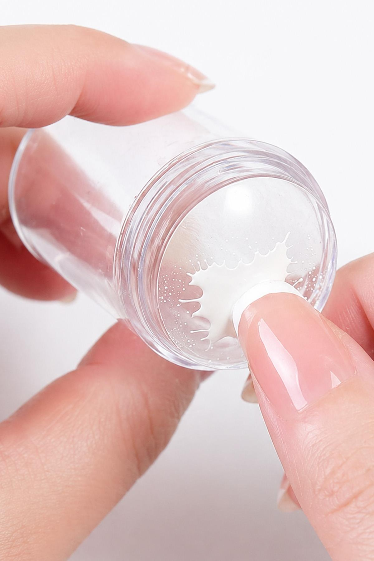 Tırnak Damgalama Seti French Stamper Nail Art Baskı Aparatı Şeffaf Silikon Tırnak Süsleme