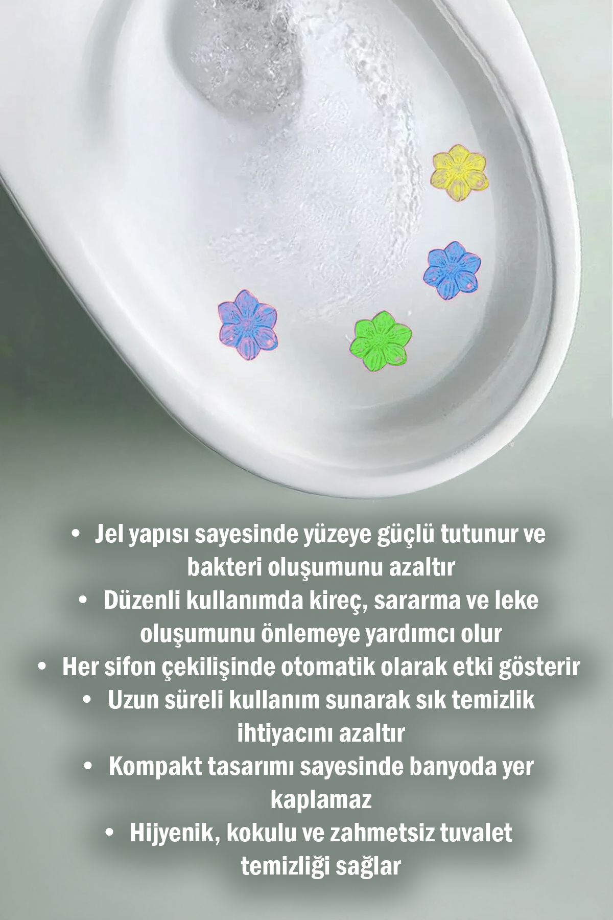 Tuvalet Temizleme Jeli Klozet Banyo Koku Giderici Damga Seti Desenli Koku Giderici 3 Adet Set