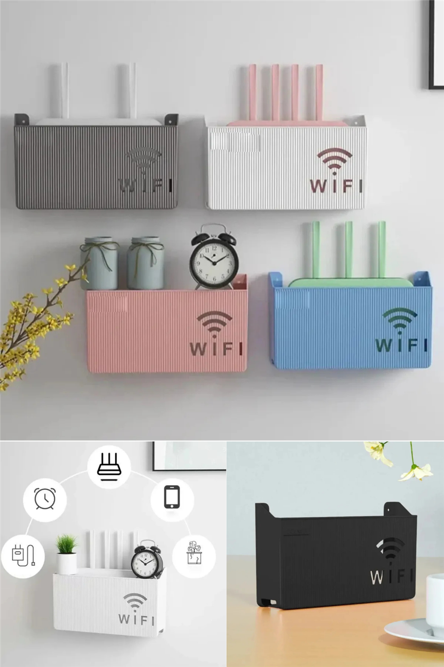 Wifi Kutusu Duvar Asılabilir Sigorta Ve Modem Saklama Kutusu 25x15x6 Cm
