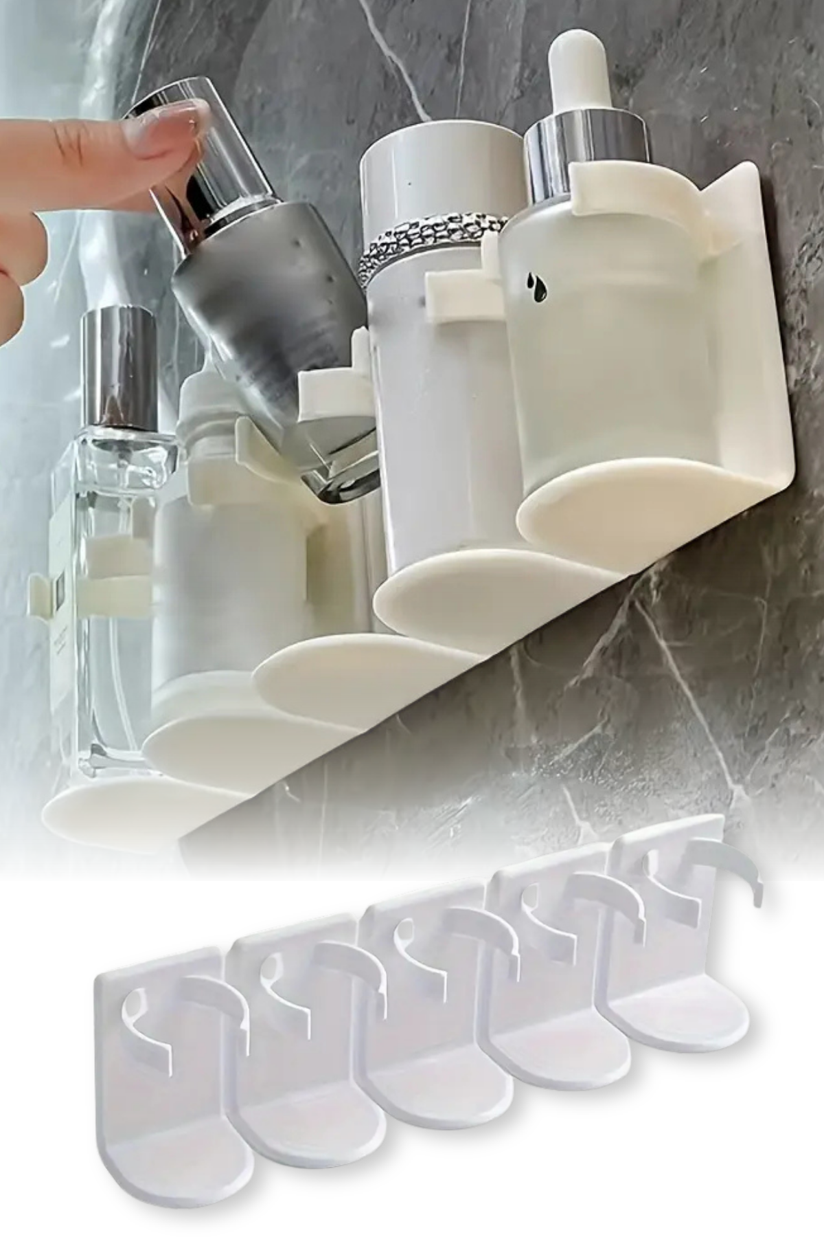 Yapışkanlı Çok Amaçlı Duvar Rafı Baharatlık Sabunluk ve Fırçalık Organizer