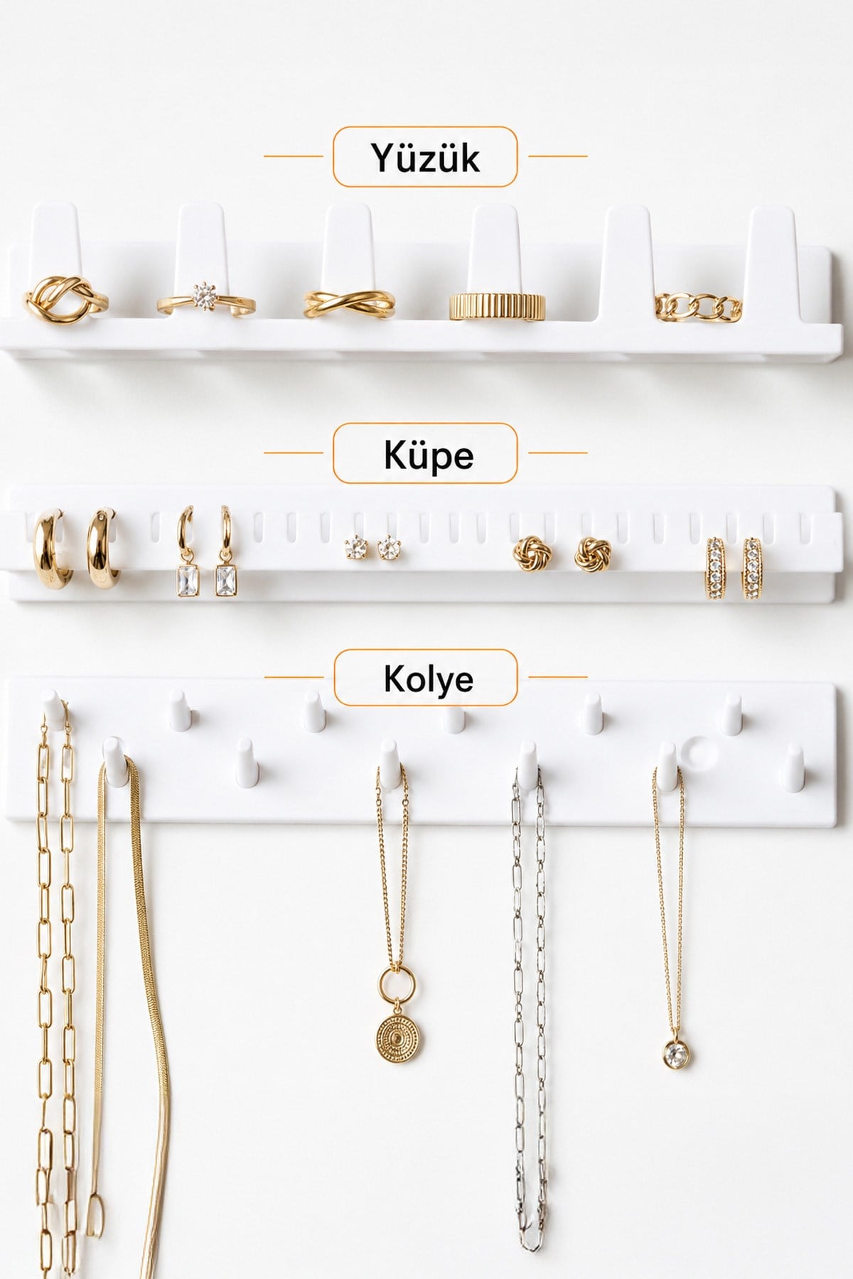 Yapışkanlı Takı Organizer Askısı Kolye Küpe Yüzük Bileklik Düzenleyici Takı Askılığı