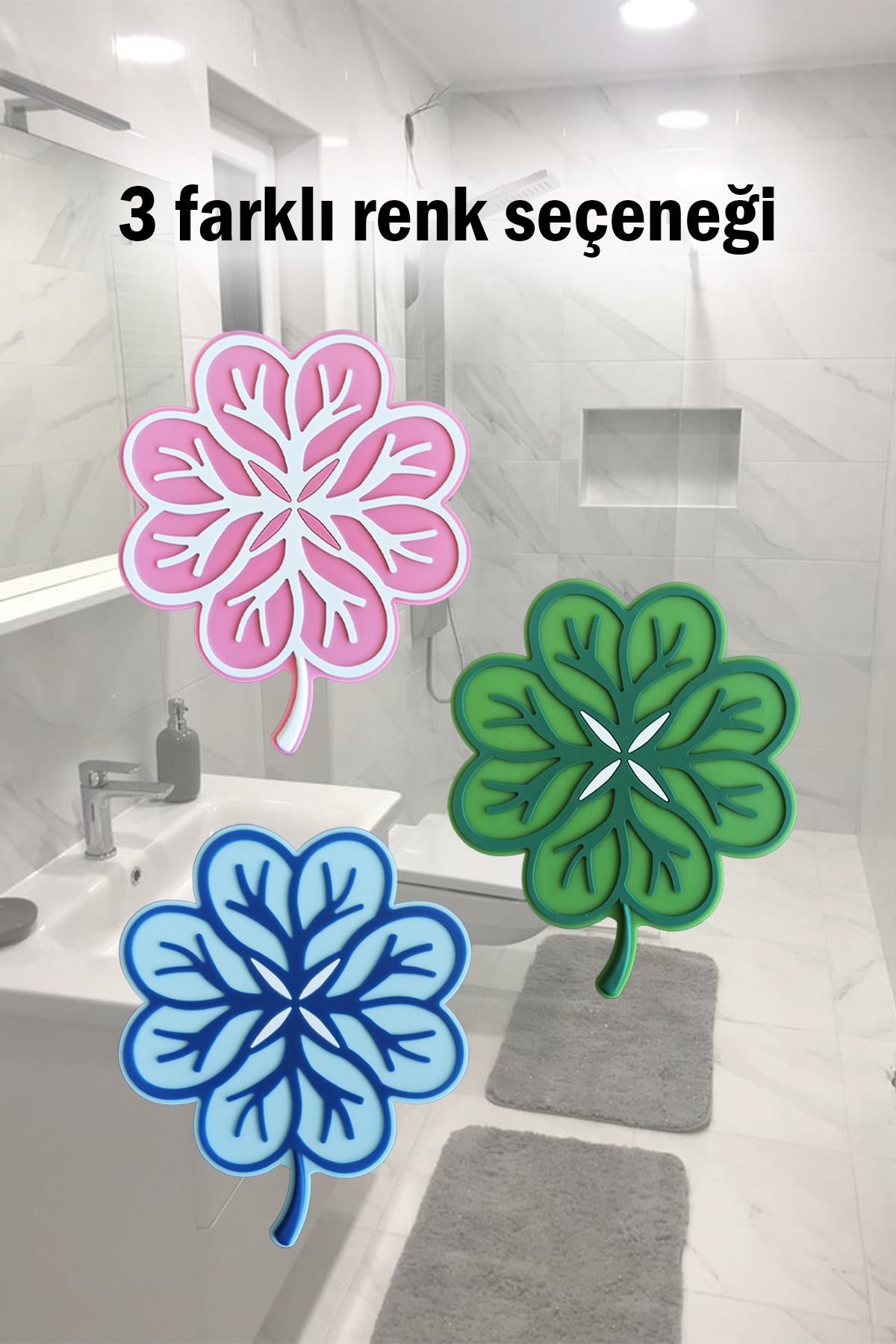 Yaprak Model Gider Koku Önleyici Silikon Mat – Banyo Mutfak Balkon Lavabo Gider Kapağı 16x16cm
