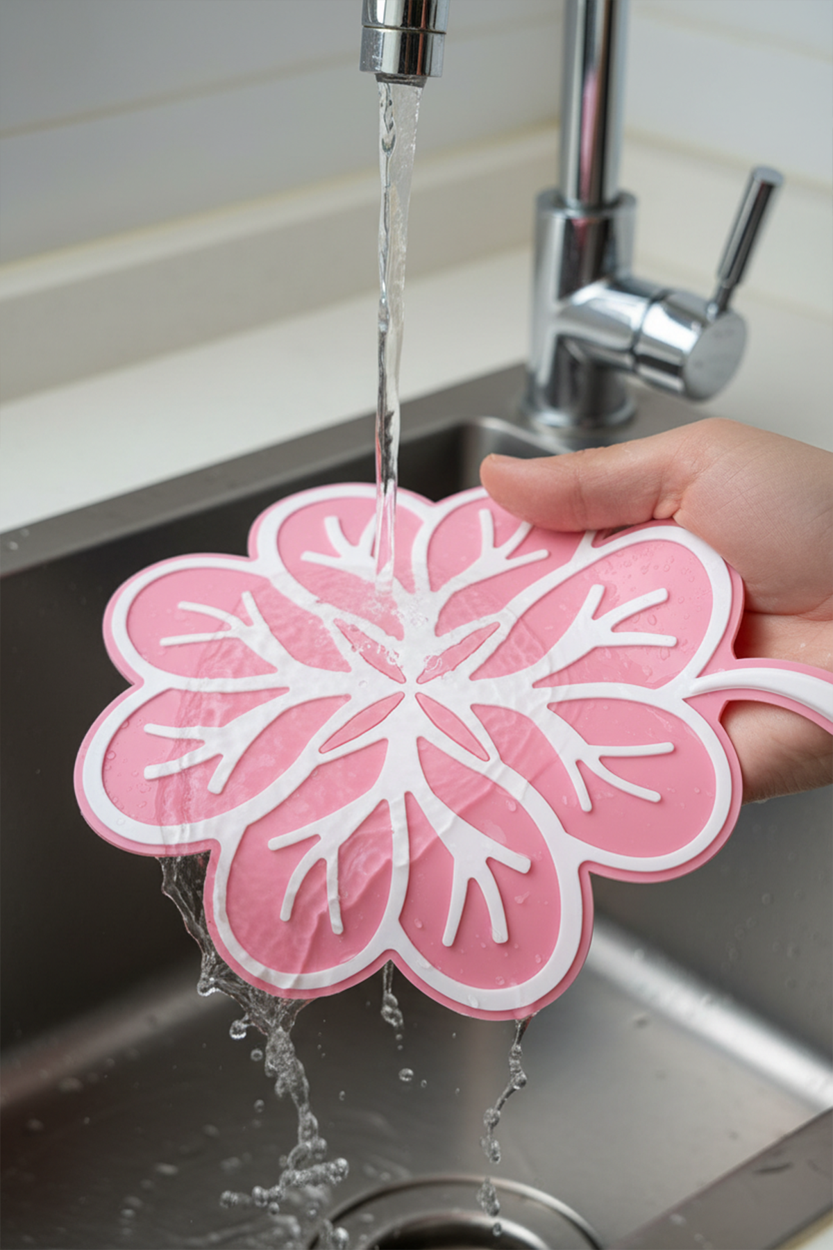 Yaprak Model Gider Koku Önleyici Silikon Mat – Banyo Mutfak Balkon Lavabo Gider Kapağı 16x16cm