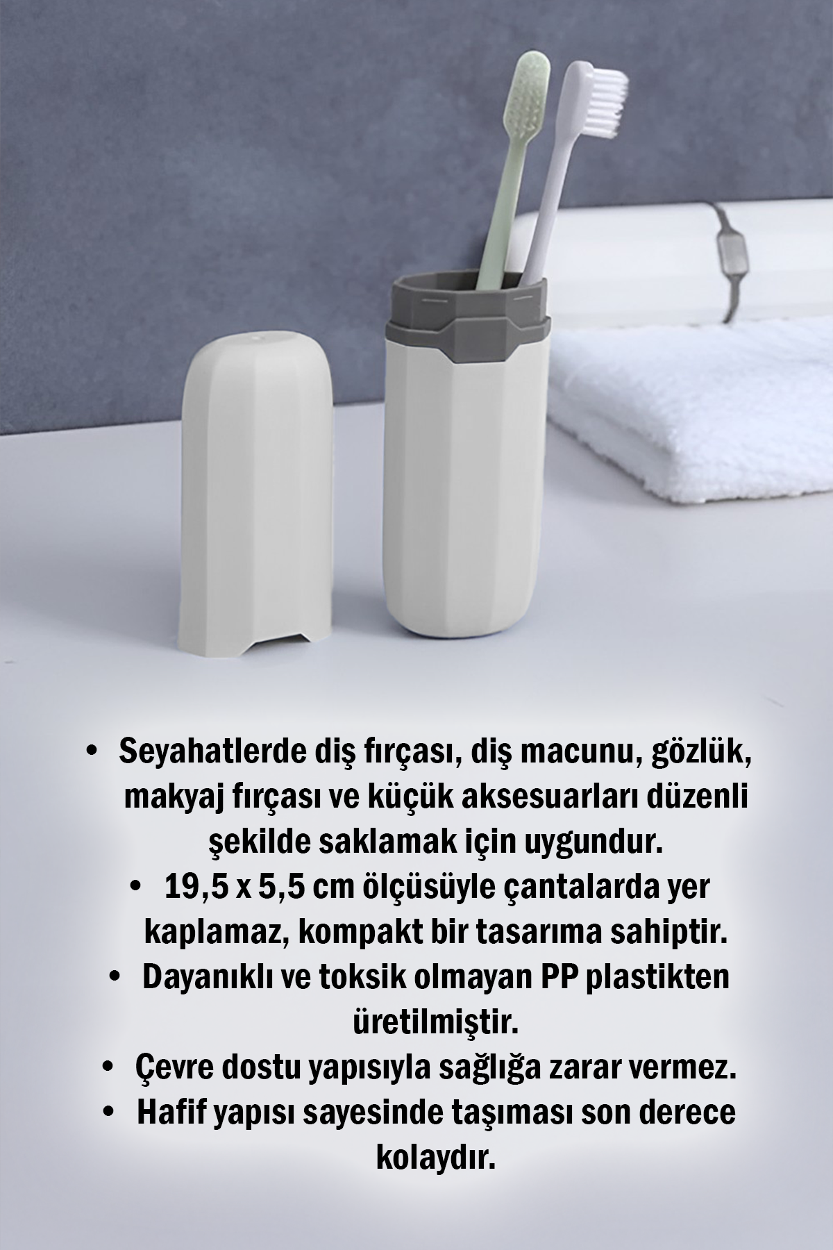 Yeni Nesil Çok Amaçlı Seyahat Saklama Kabı – Hijyenik Diş Fırçası Makyaj Fırçası Kalem ve Takı Organizerı